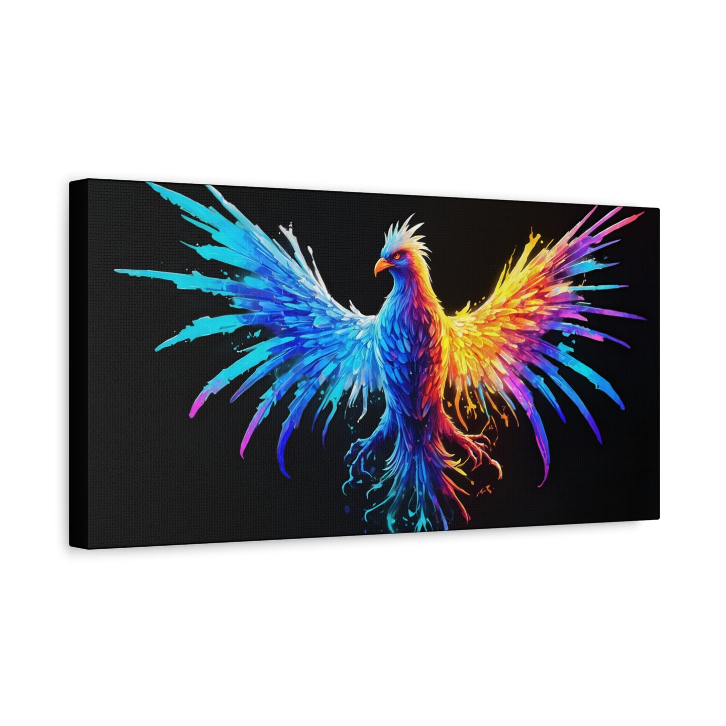 Neon Phoenix Canvas Wall Art | Colorful Home Decor, Inspirational Artwork, Gift for Art Lovers, Unique Wall Hanging - VYBE Shop