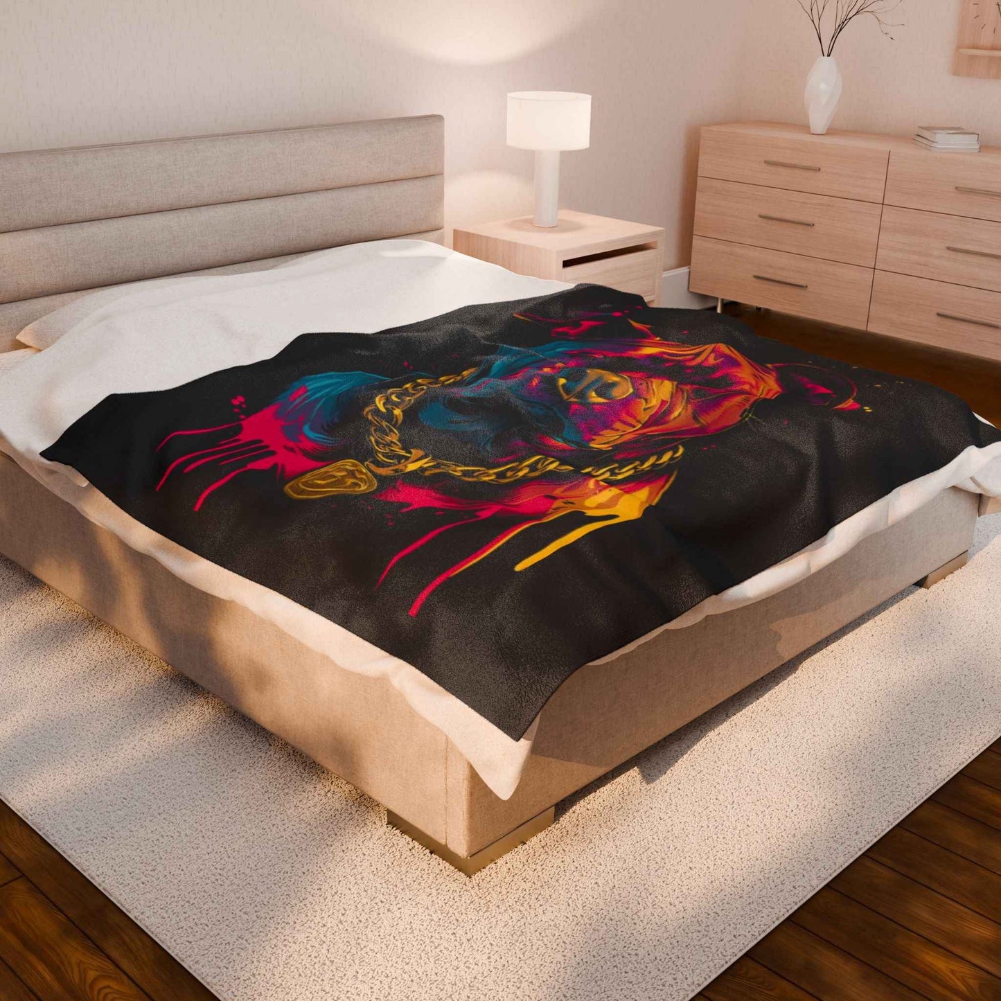 Colorful Dog Art Plush Blanket for Pet Lovers