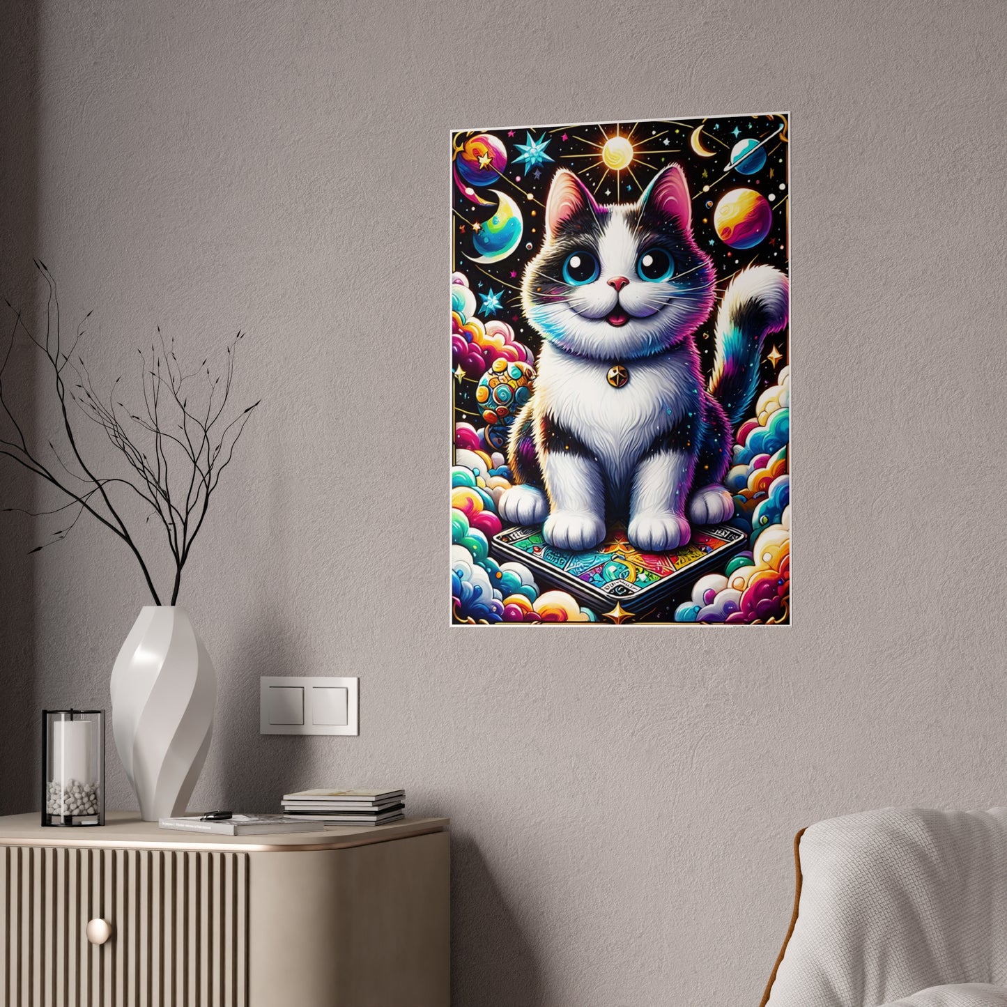 Cosmic Cat Posters - Colorful Wall Art for a Whimsical Home - VYBE Shop