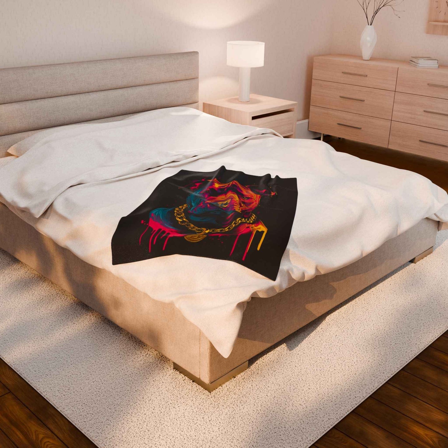 Colorful Dog Art Plush Blanket for Pet Lovers