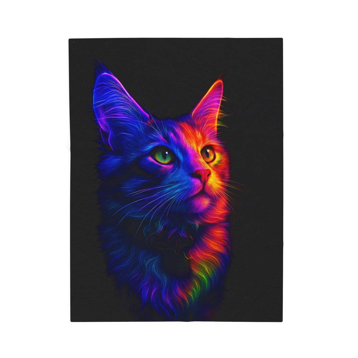 Neon Cat Velvet Blanket - VYBE Shop
