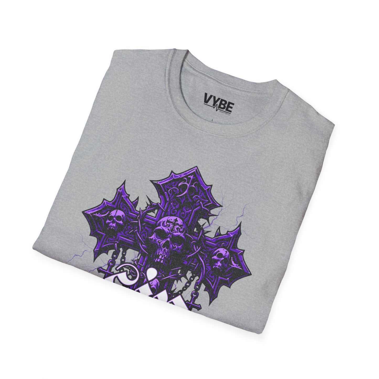 Gothic Sin Cross T-Shirt - VYBE