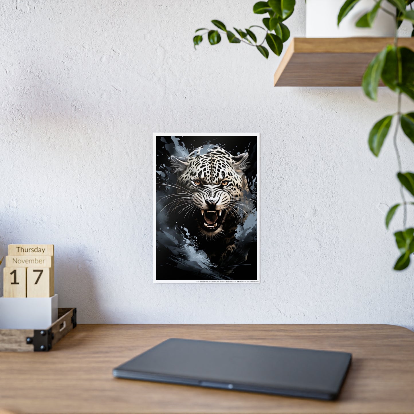 Leopard Wall Art Poster - Fierce Animal Gloss Print for Home Decor and Nature Lovers - VYBE Shop