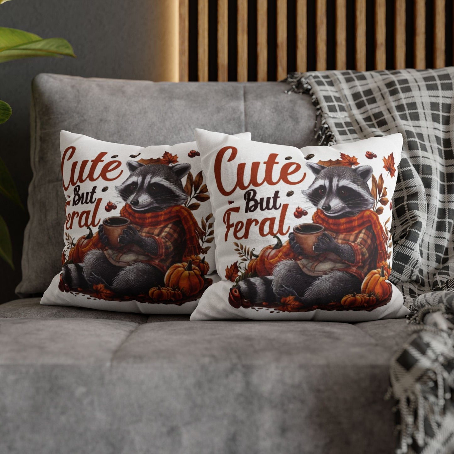 Cute Raccoon Pillowcase | Cozy Fall Decor for Animal Lovers, Autumn Home Accent Decorative Cushion Cover - VYBE Shop