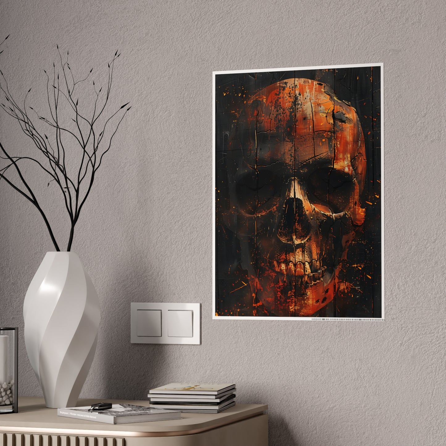 Skull Art Poster, Dark Aesthetic Wall Decor, Gothic Home Decor, Unique Gift Idea - VYBE Shop