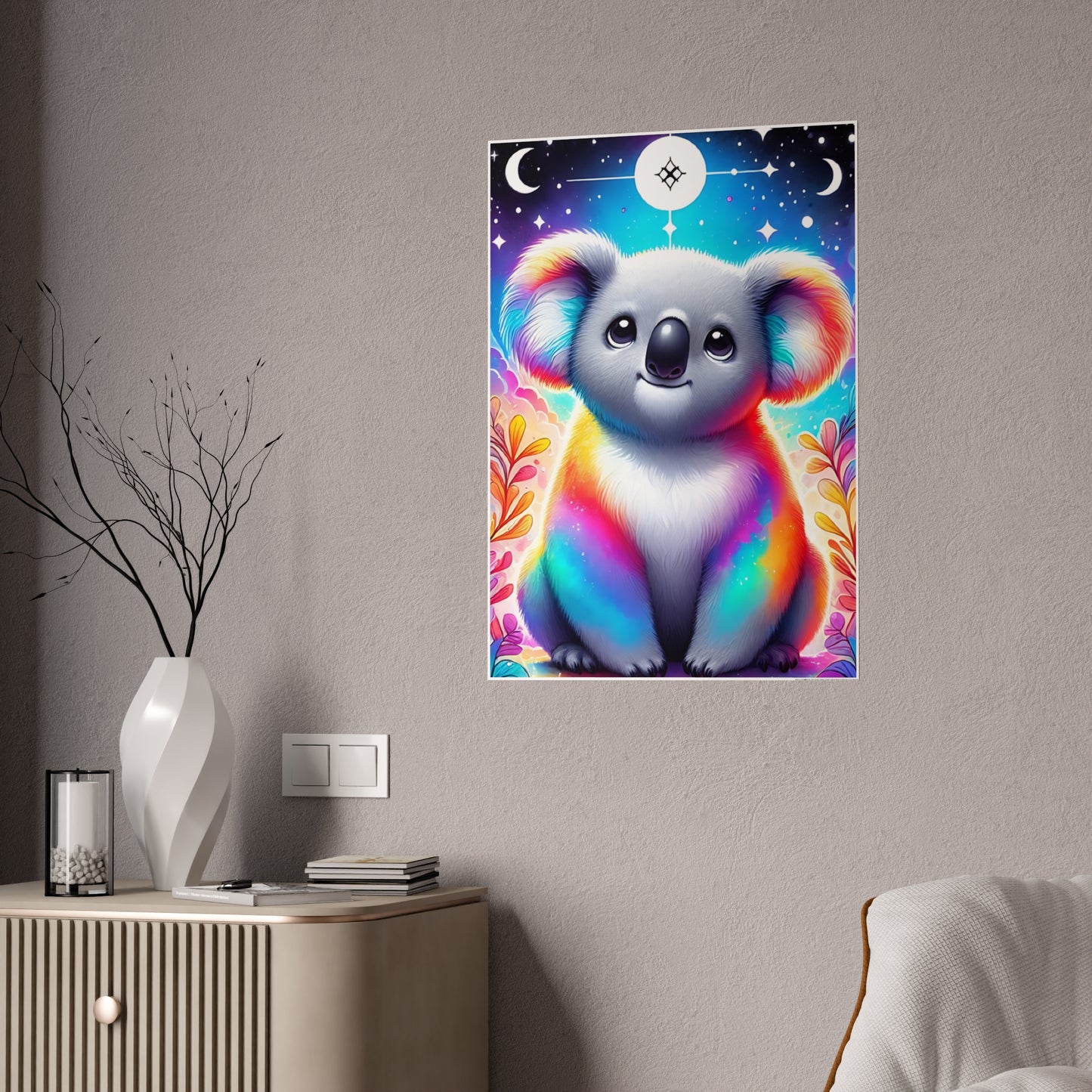 Colorful Koala Poster | Vibrant Rainbow Art Print - VYBE Shop