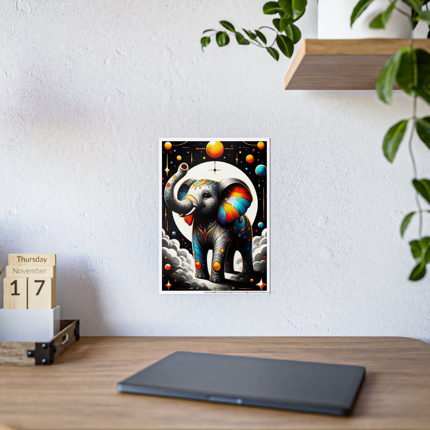 Colorful Elephant Art PosterUnique Gifts for Animal Lovers - VYBE Shop