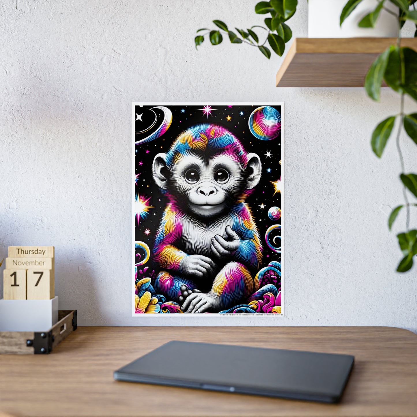 Vibrant Monkey Art Poster, Colorful Wall Decor - VYBE Shop