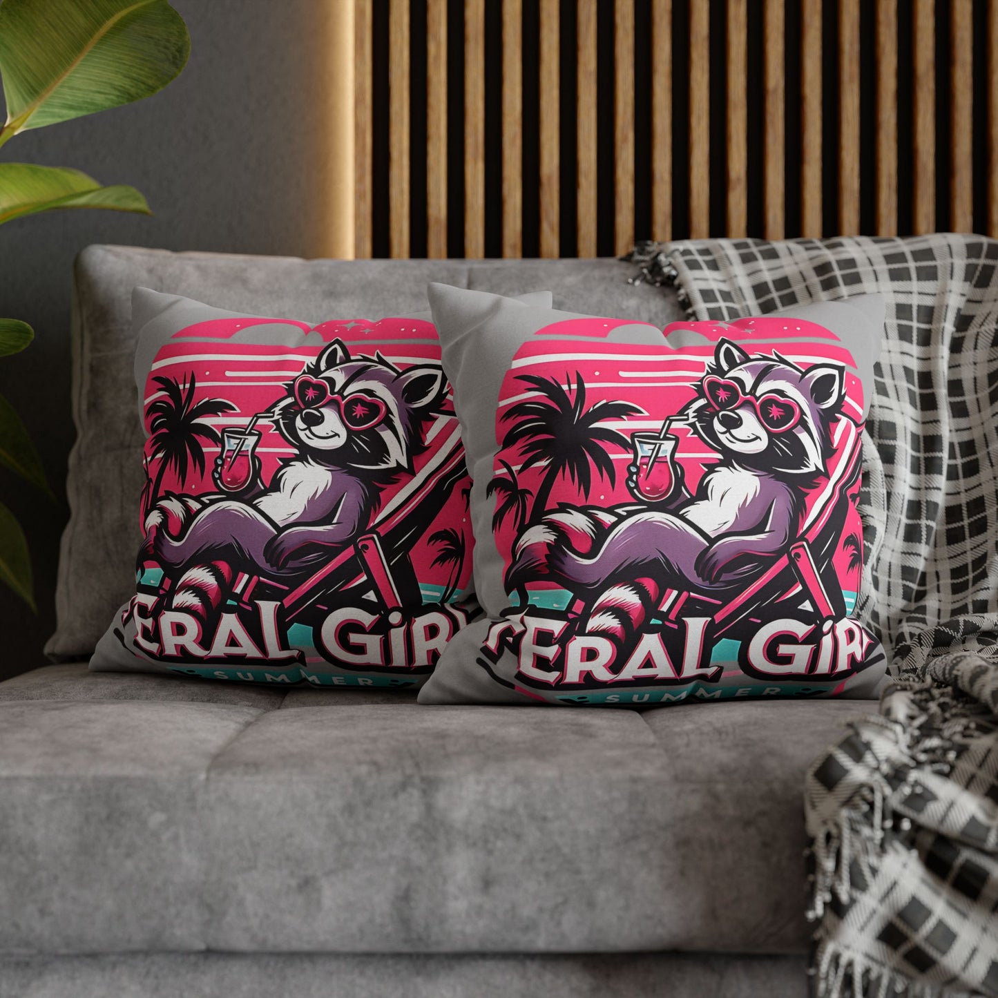 Feral Girl Summer Pillowcase - Tropical Beach Decor for Home Accent and Gifts - VYBE Shop