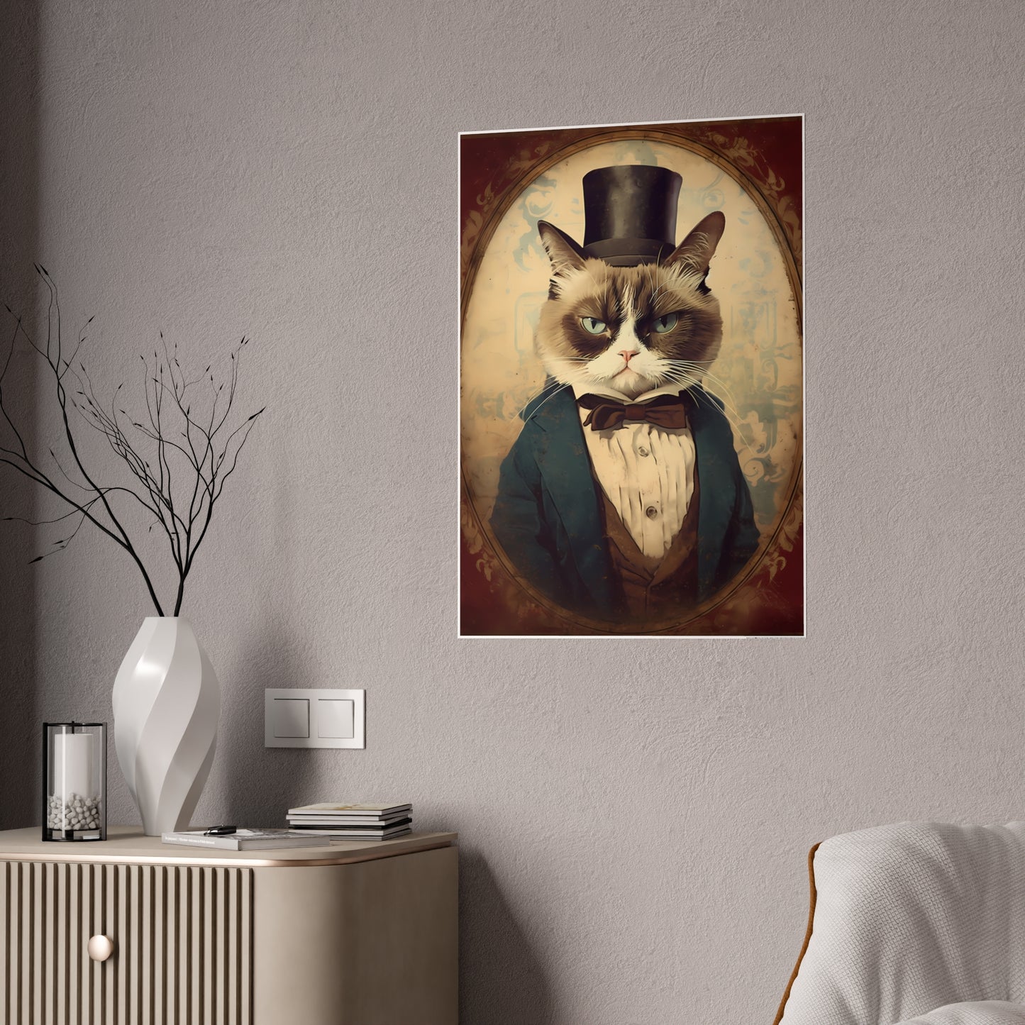 Elegant Cat Posters - Chic Cat Portrait Gloss Prints - VYBE Shop