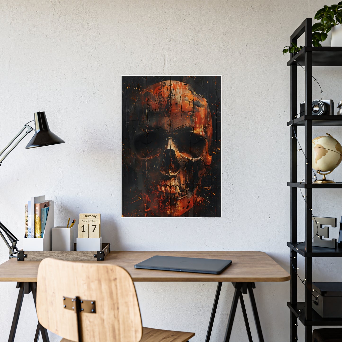 Skull Art Poster, Dark Aesthetic Wall Decor, Gothic Home Decor, Unique Gift Idea - VYBE Shop