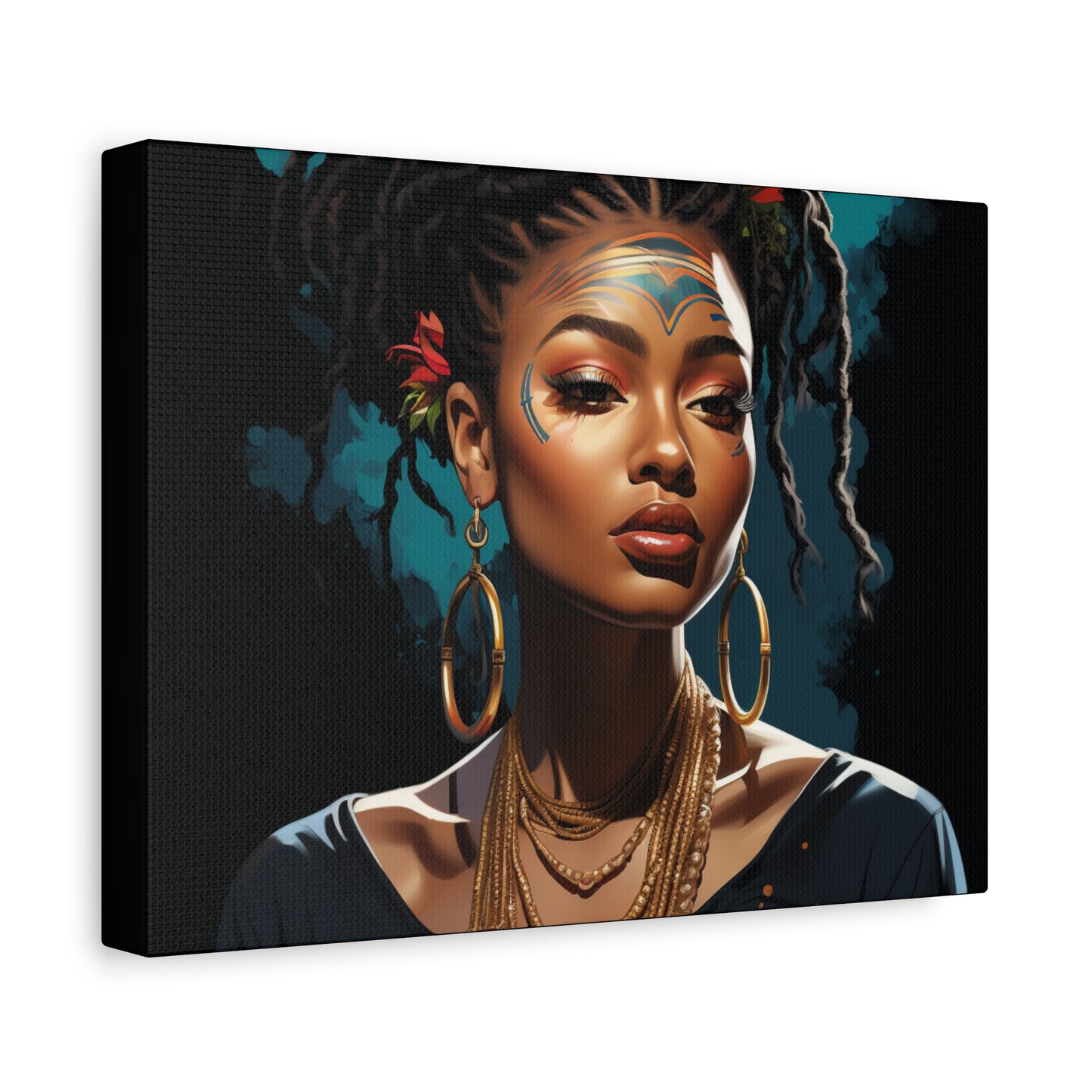 Bohemian Wall Art Canvas, Stunning Portrait Decor, Home Decoration, Unique Gift for Art Lovers, African Inspired Artwork, Living Room - VYBE Shop