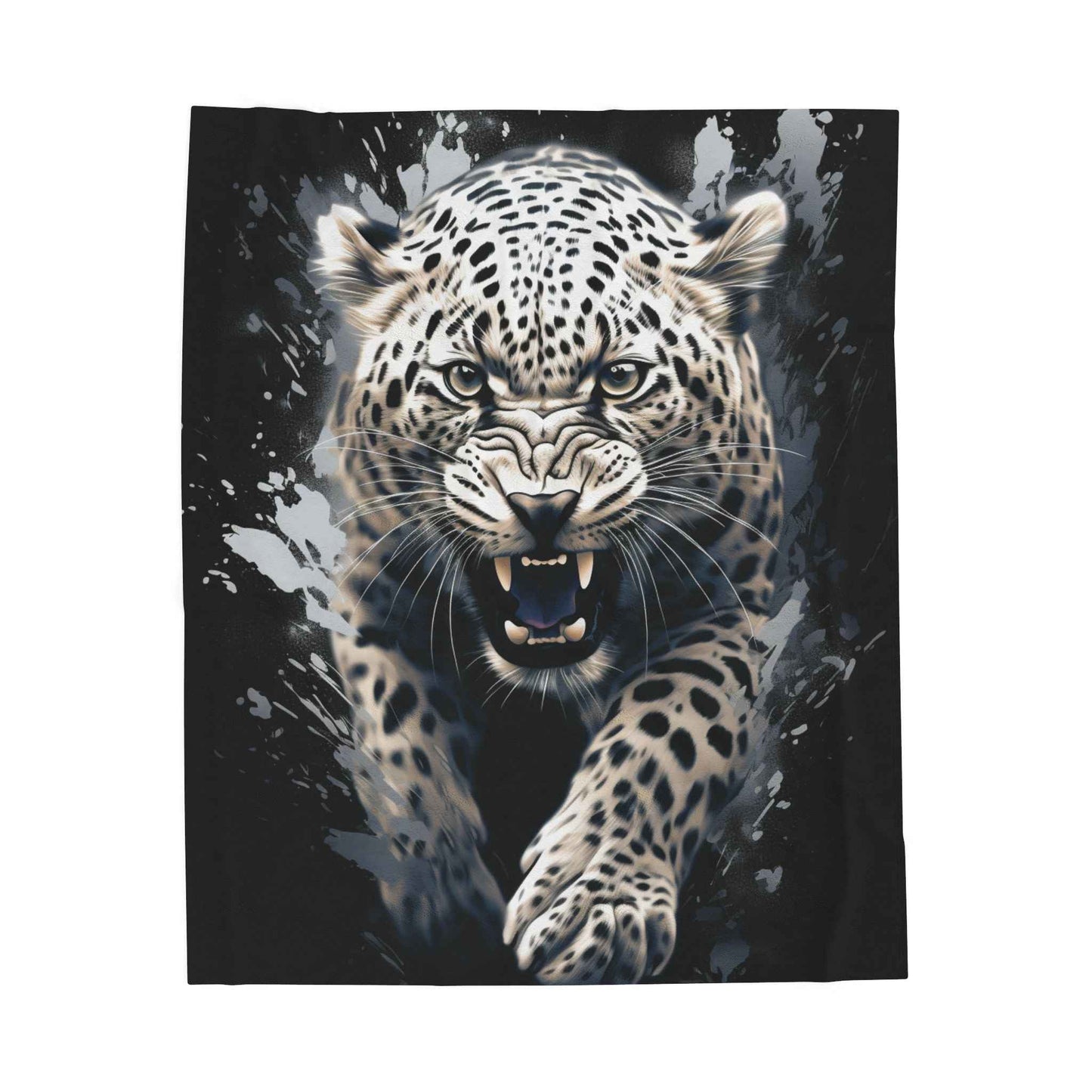 Fierce Leopard Plush Blanket