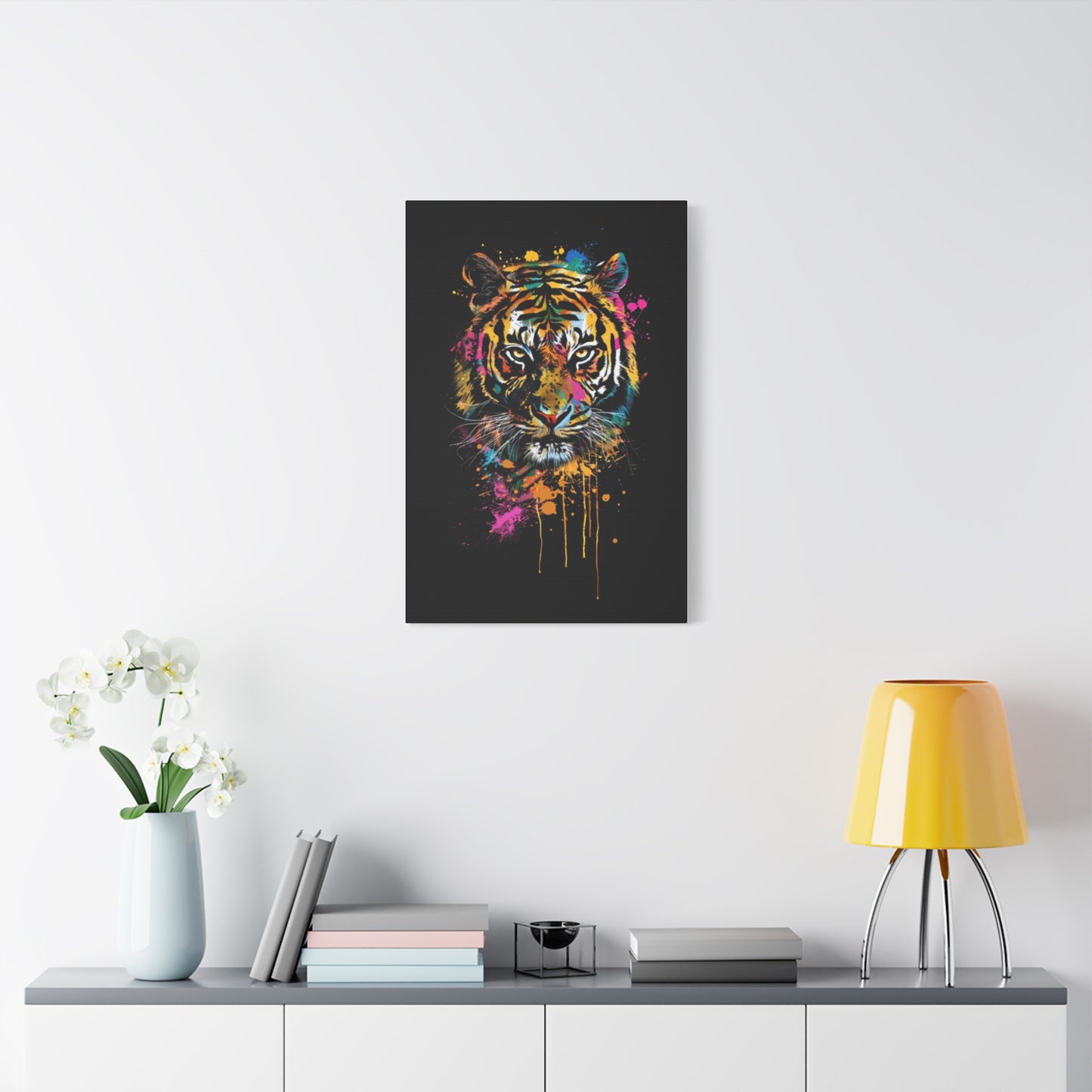 Neon Tiger Canvas Art, Colorful Wall Décor, Modern Home Decor, Wildlife Art, Gift for Animal Lovers - VYBE Shop