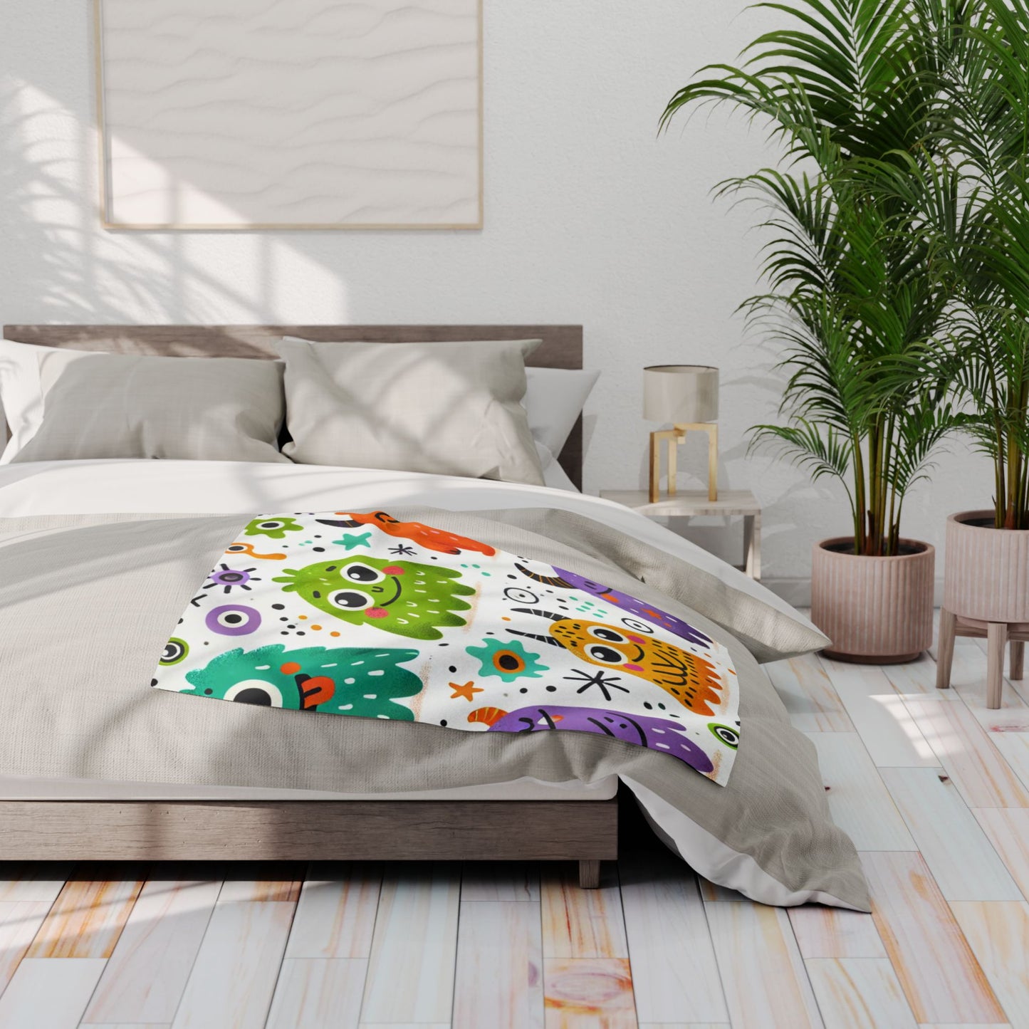 Kids Whimsical Monster Fleece Blanket