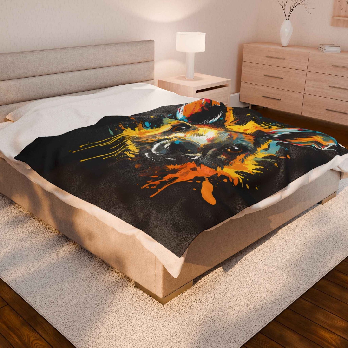 Colorful Kangaroo Plush Blanket