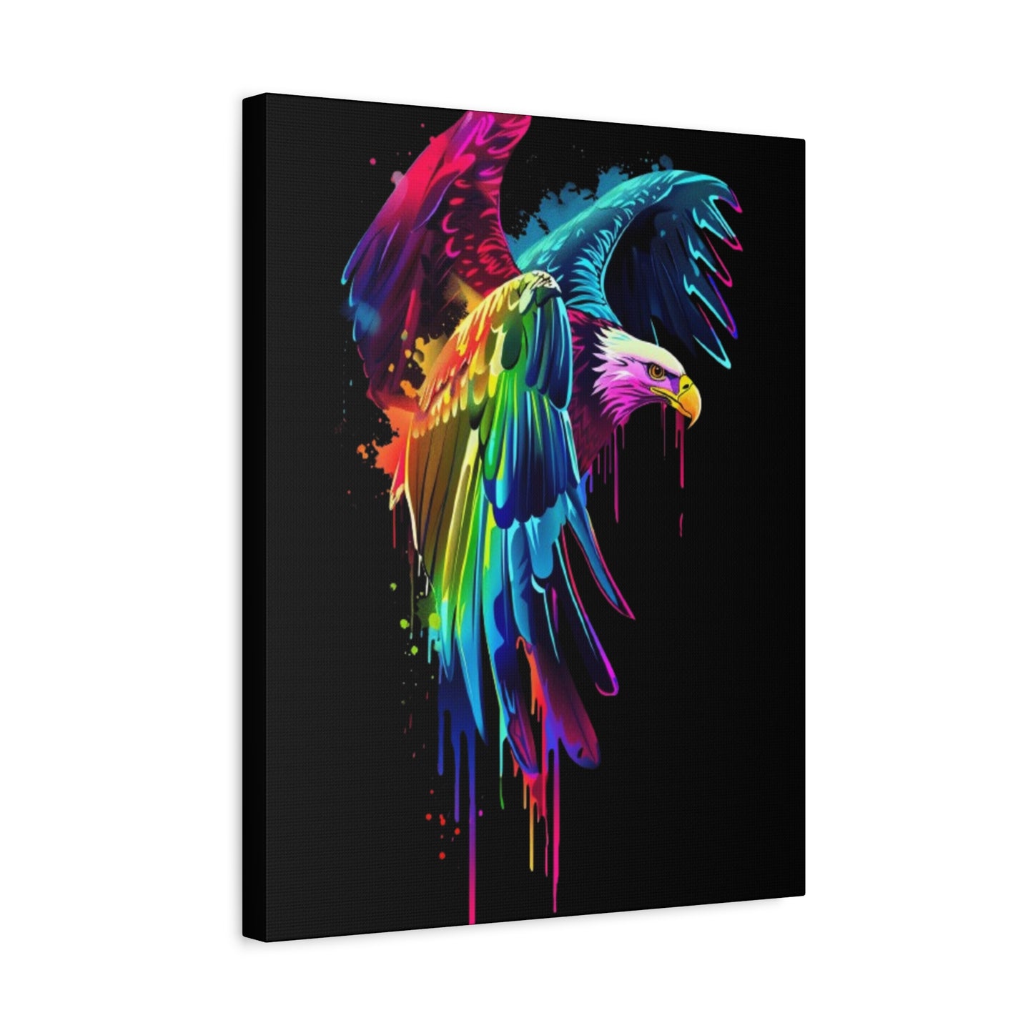 Neon Eagle Canvas Art, Colorful Wall Decor, Animal Lover Gift, Rainbow Decor, Home Sweet Home, Colorful Eagle Painting - VYBE Shop