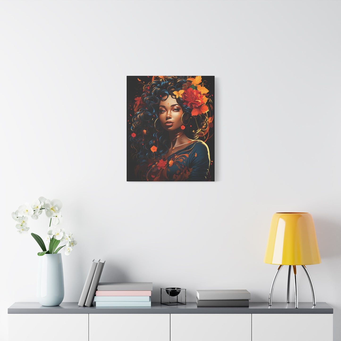 Canvas Wall Art featuring Vibrant Autumn Queen Design, Home Decor, Gift for Art Lovers, Fall Aesthetic, Boho Style - VYBE Shop