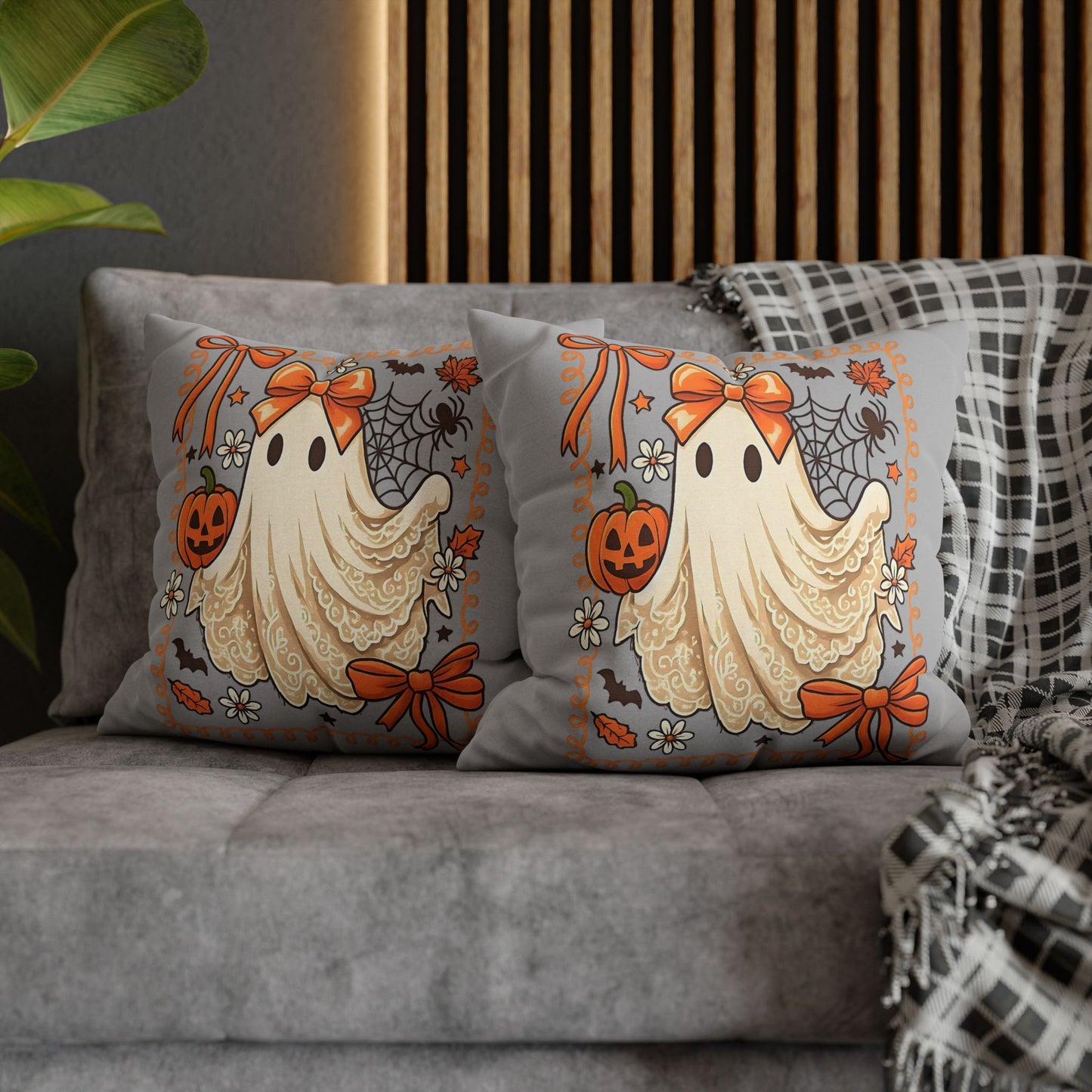 Halloween Ghost Pillowcase - Cozy Decorative Pillow for Fall Home Decor and Spooky Gifts - VYBE Shop