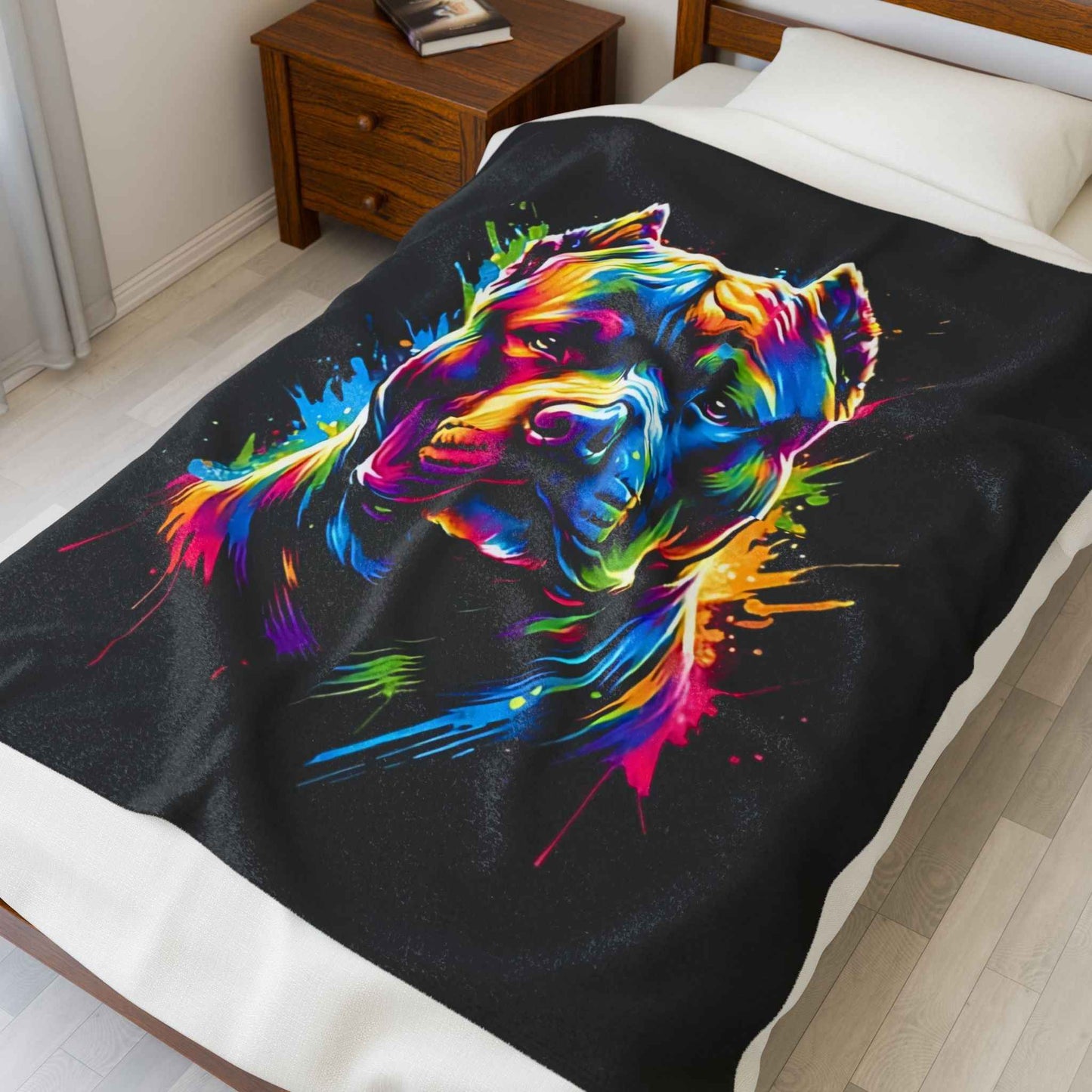 Colorful Pitbull Plush Blanket for Ultimate Comfort and Style