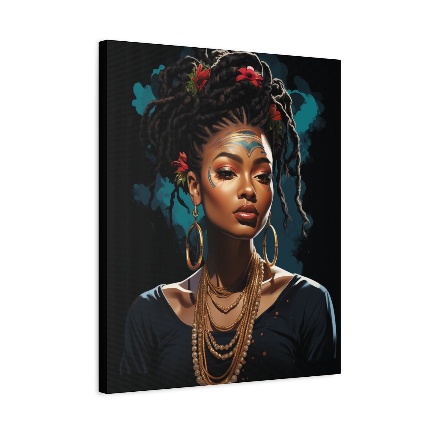 Bohemian Wall Art Canvas, Stunning Portrait Decor, Home Decoration, Unique Gift for Art Lovers, African Inspired Artwork, Living Room - VYBE Shop