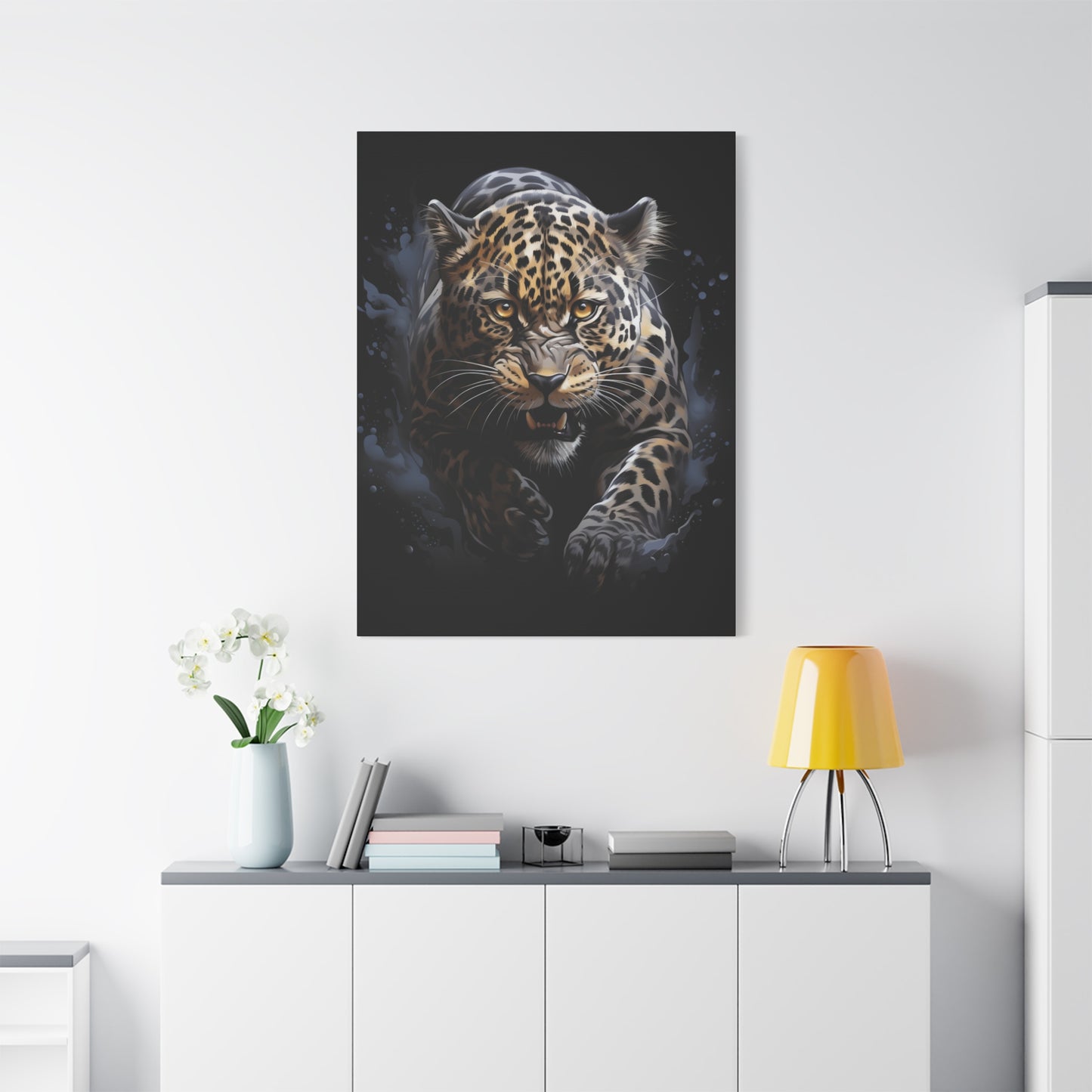 Fierce Leopard Canvas Art, Animal Print Wall Decor, Living Room Artwork, Nature Lover Gift, Wildlife Home Decor, Unique Gift Idea - VYBE Shop