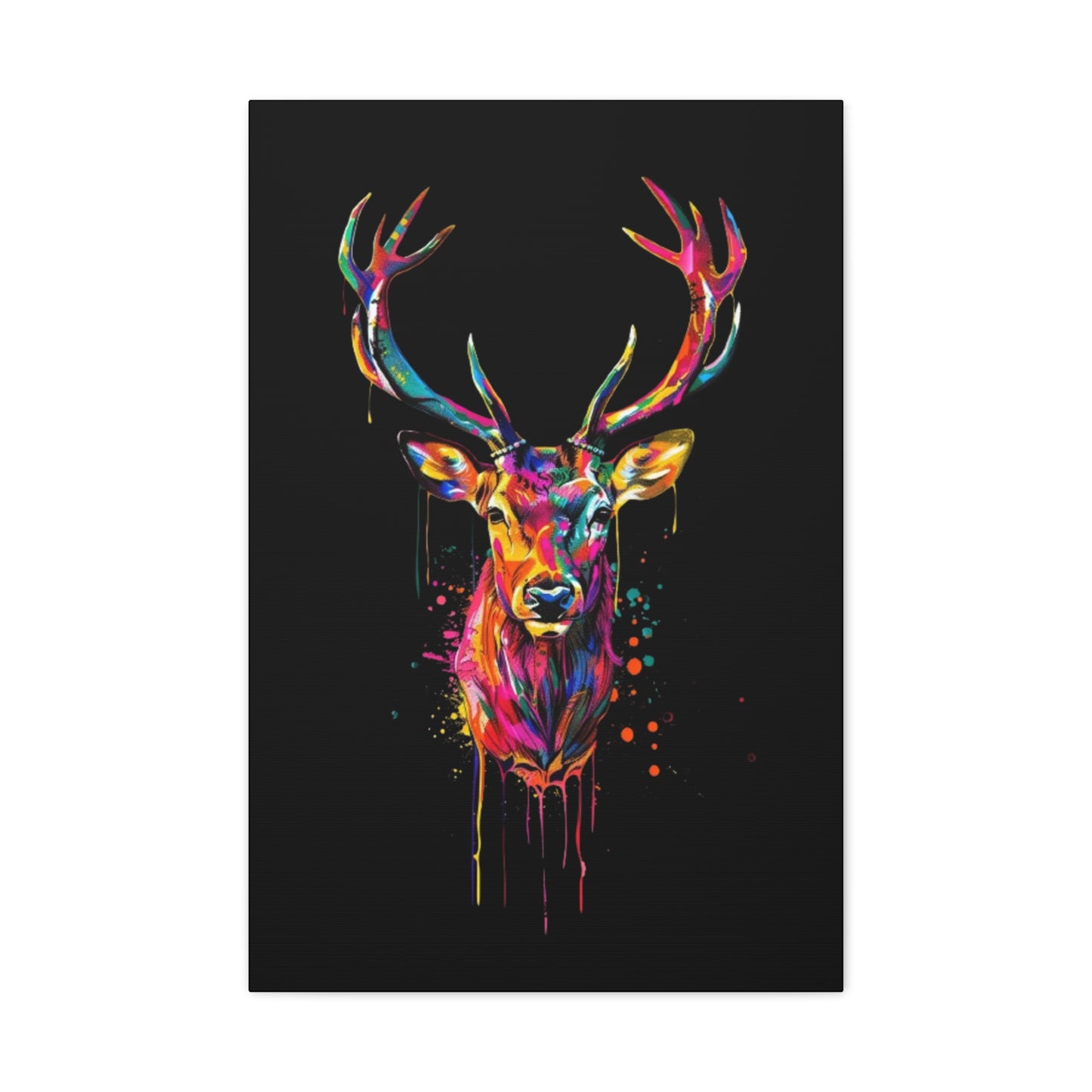 Neon Deer Design Matte Canvas Framed Print - VYBE Shop