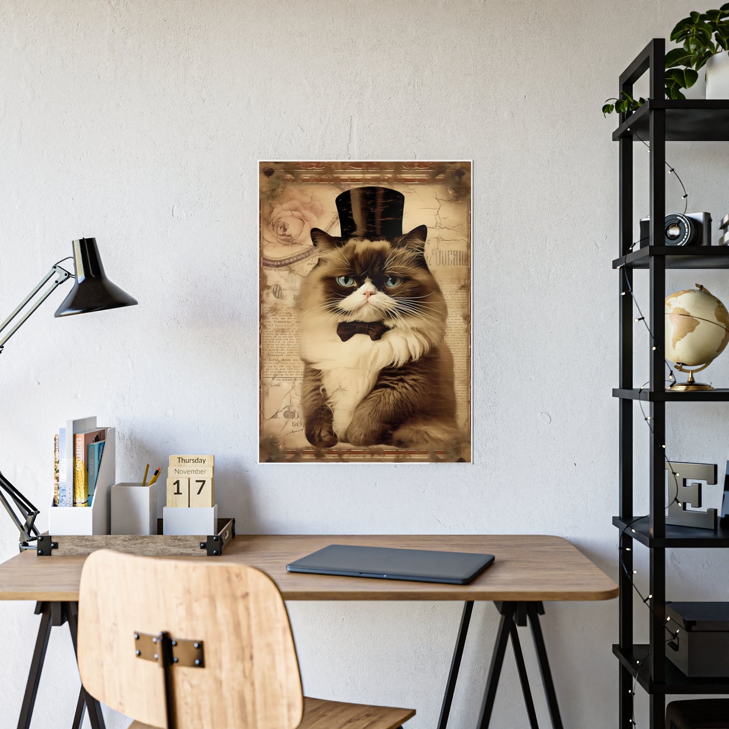 Elegant Cat Wall Art Poster, Gift for Cat Lovers - VYBE Shop