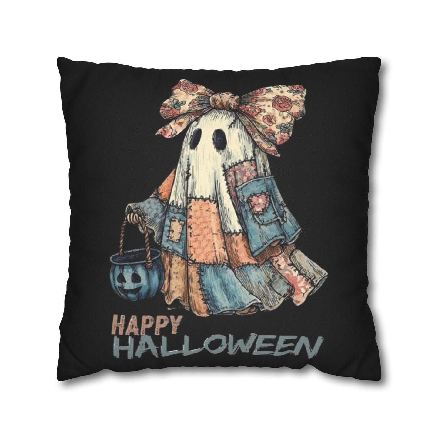 Halloween Ghost Pillowcase, Decorative Cushion Cover, Spooky Home Decor, Fall Gift, Cozy Halloween Accent, Autumn Decoration - VYBE Shop