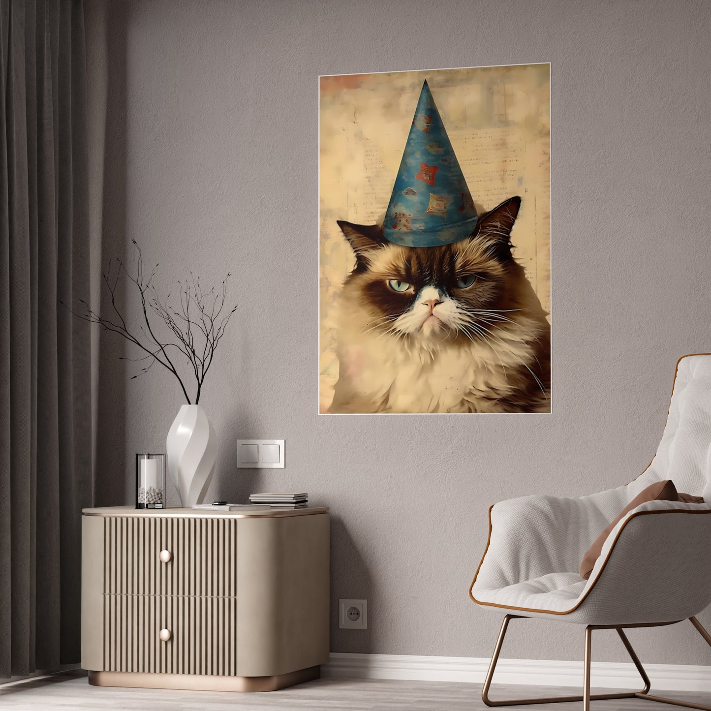 Grumpy Cat Poster - Fun Party Art Print for Cat Lovers - VYBE Shop