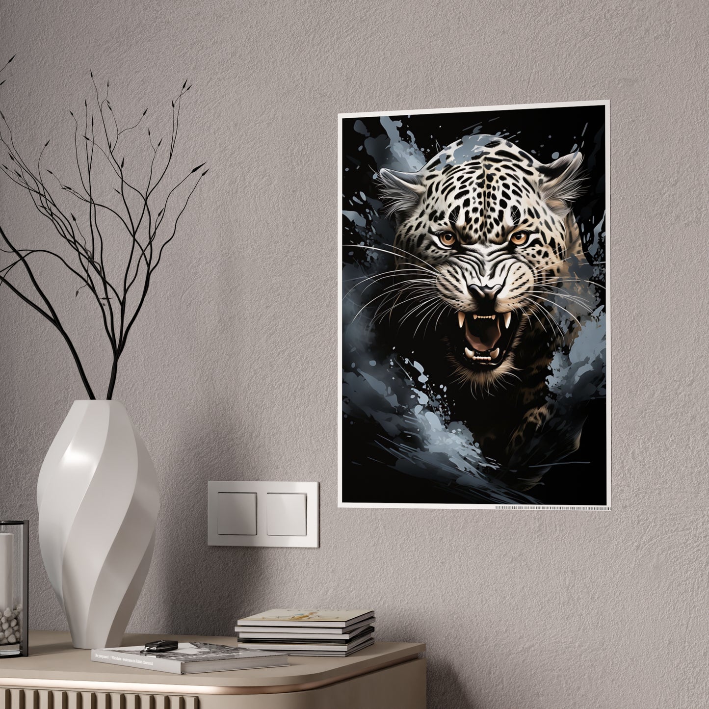 Leopard Wall Art Poster - Fierce Animal Gloss Print for Home Decor and Nature Lovers - VYBE Shop