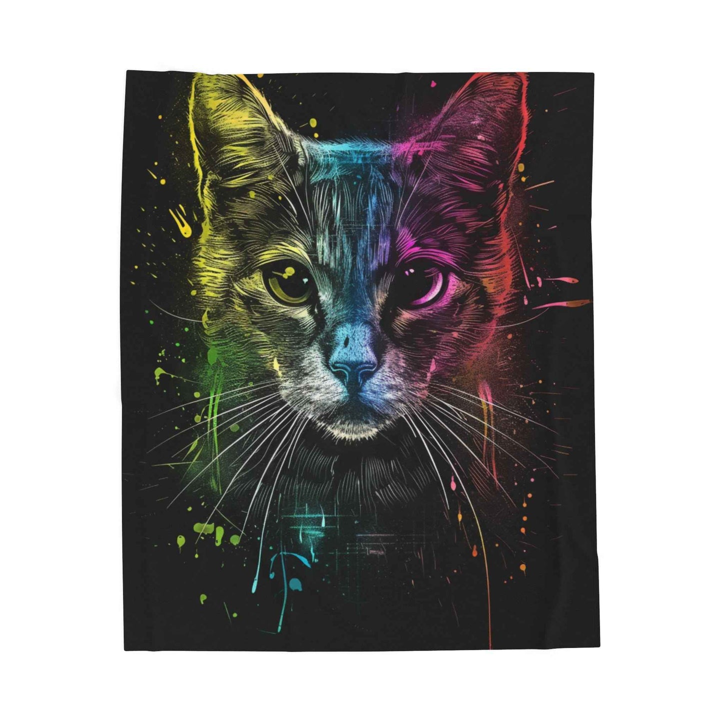 Rainbow Cat Blanket - Cozy Plush Throw for Cat Lovers