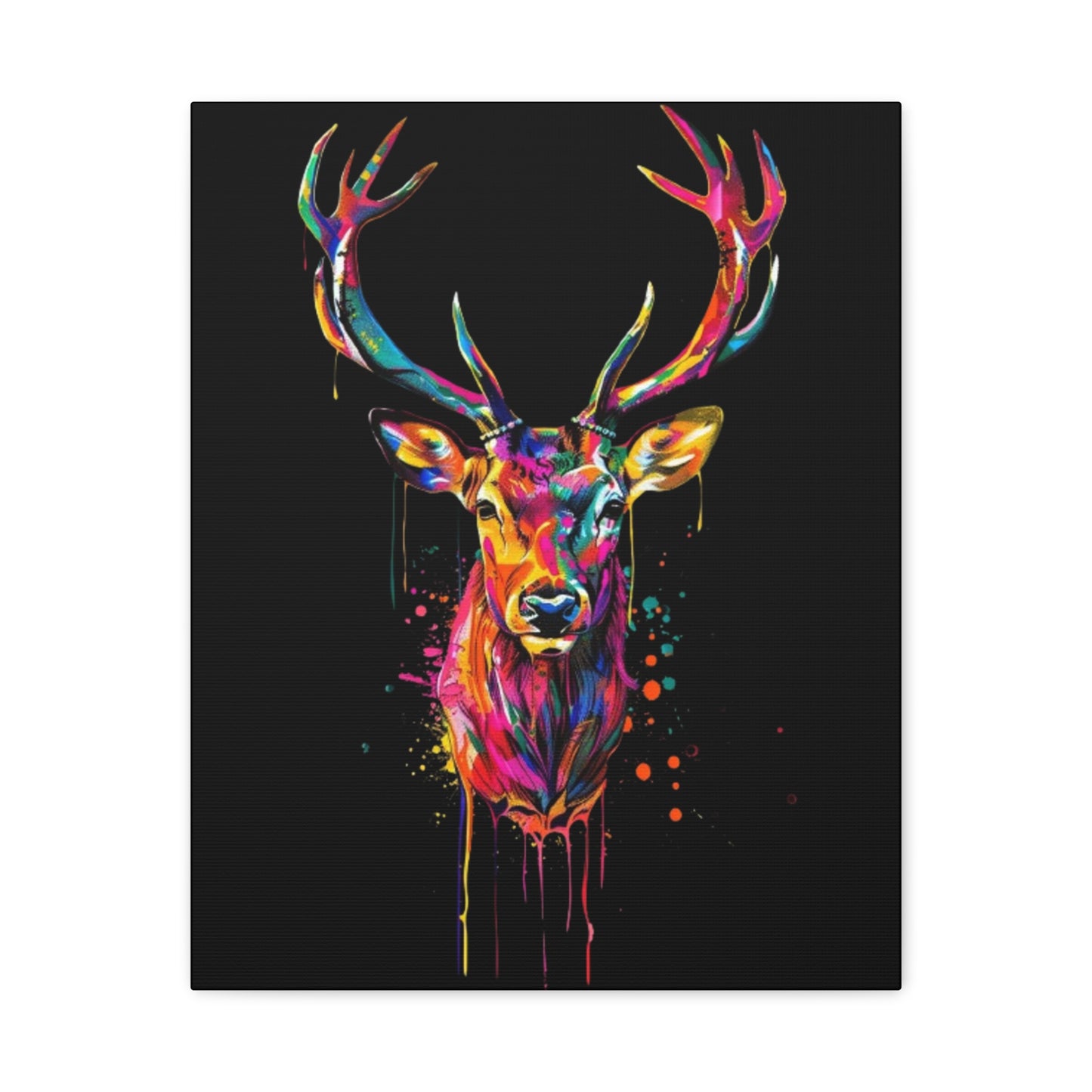 Neon Deer Design Matte Canvas Framed Print - VYBE Shop