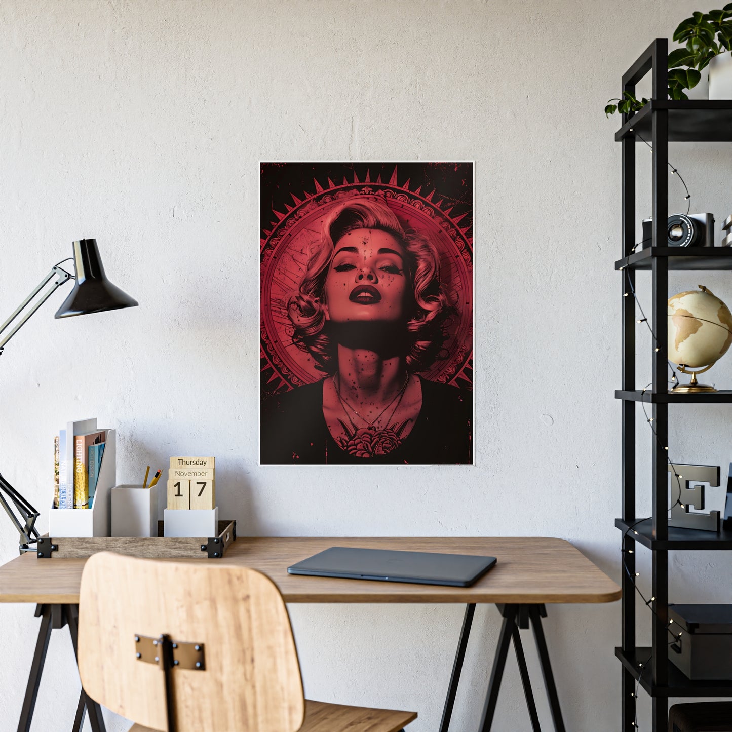 Woman In Red Art Print - Elegant Poster for Stylish Decor - VYBE Shop