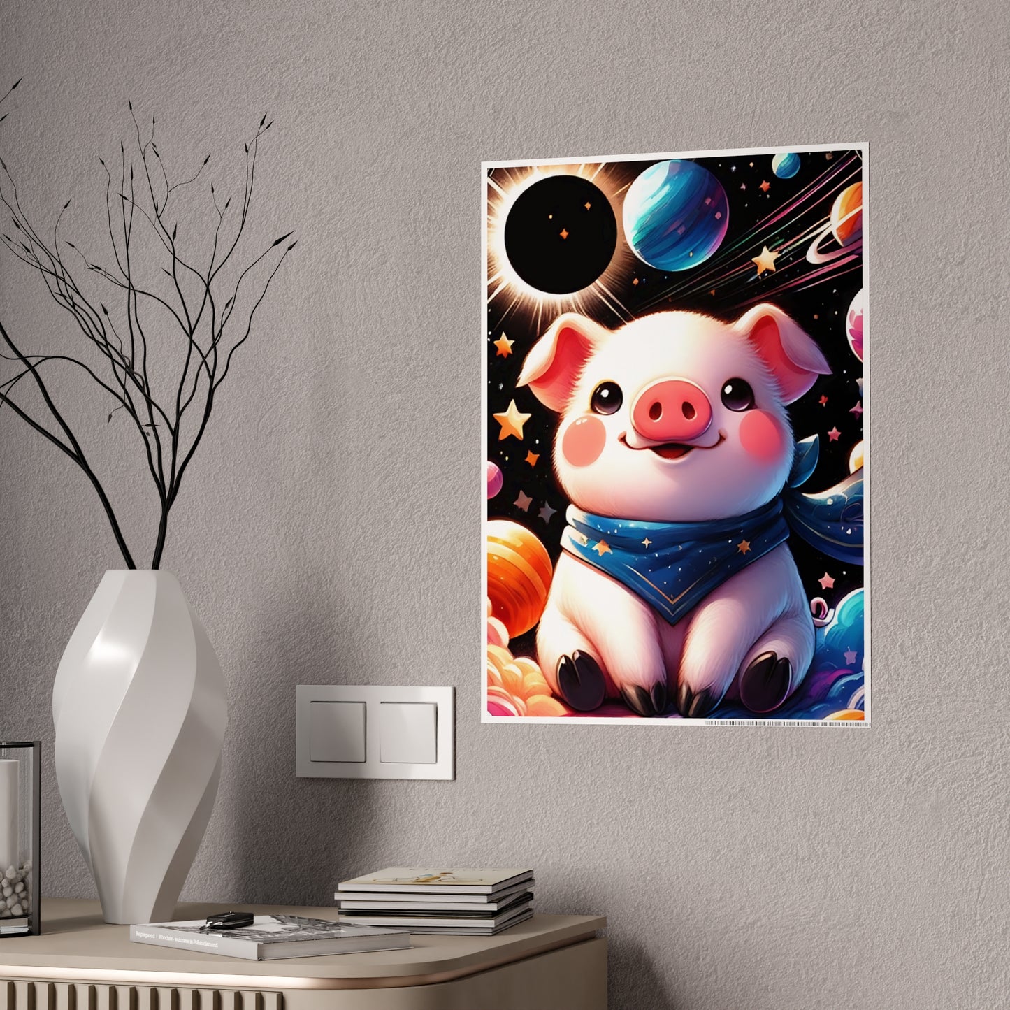 Cute Pig Galaxy Poster - Stunning Animal Wall Art for Unique Decor - VYBE Shop