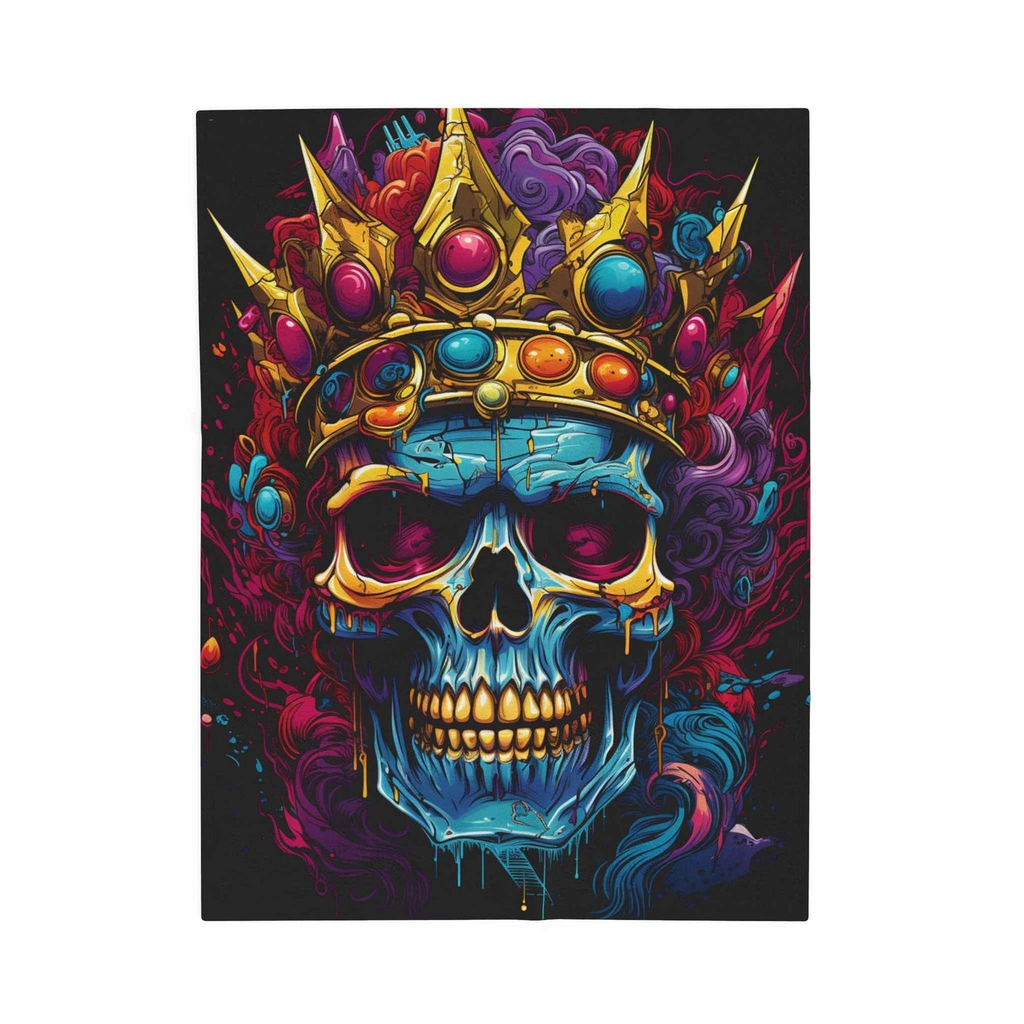 Vibrant Skull Plush Blanket