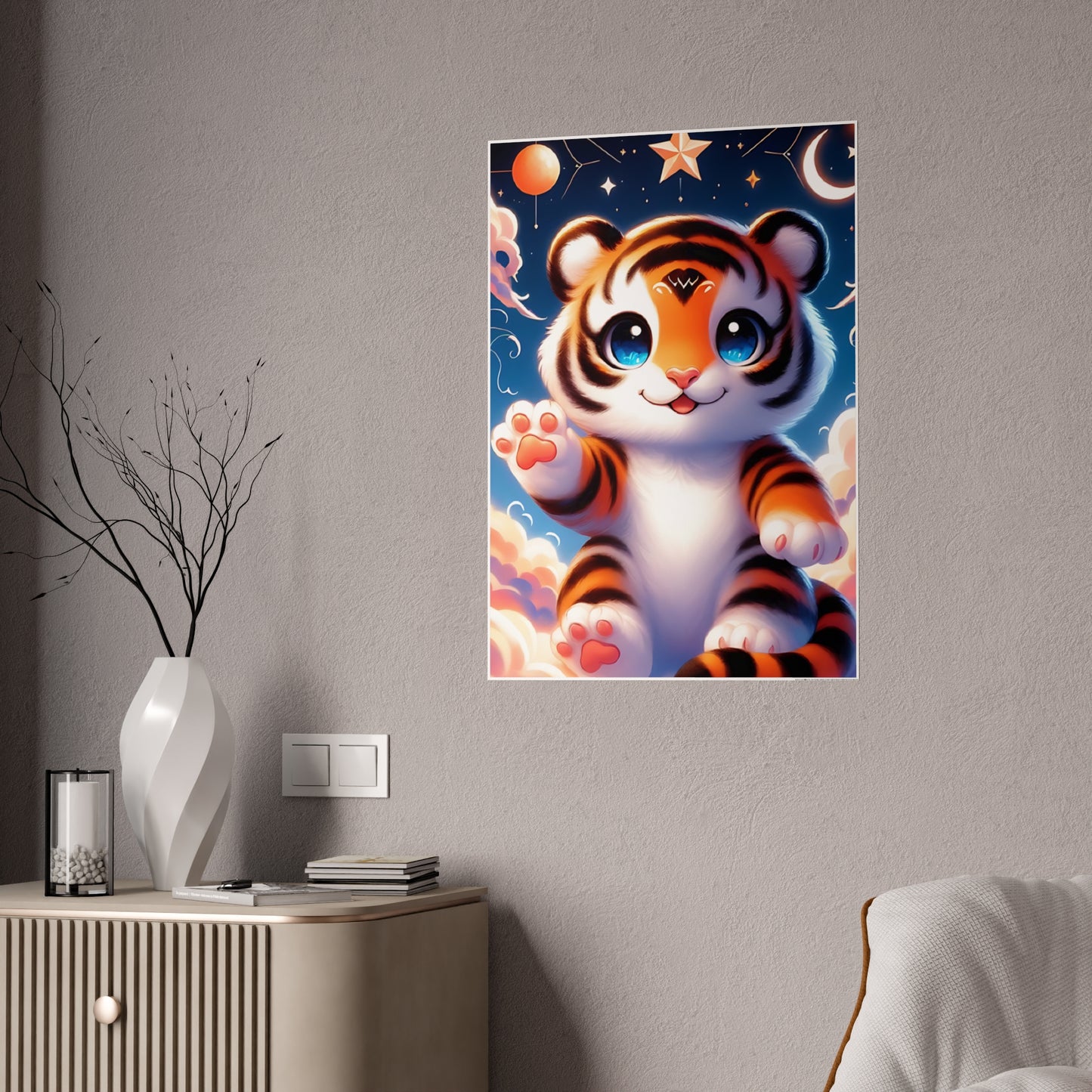 Cute Tiger Poster - Colorful Wall Art for Your Home - VYBE Shop