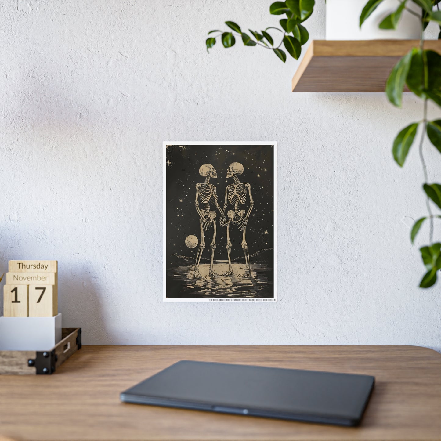 Skeleton Lovers Poster - Dark Aesthetic Decor and Gothic Home Accents - VYBE Shop