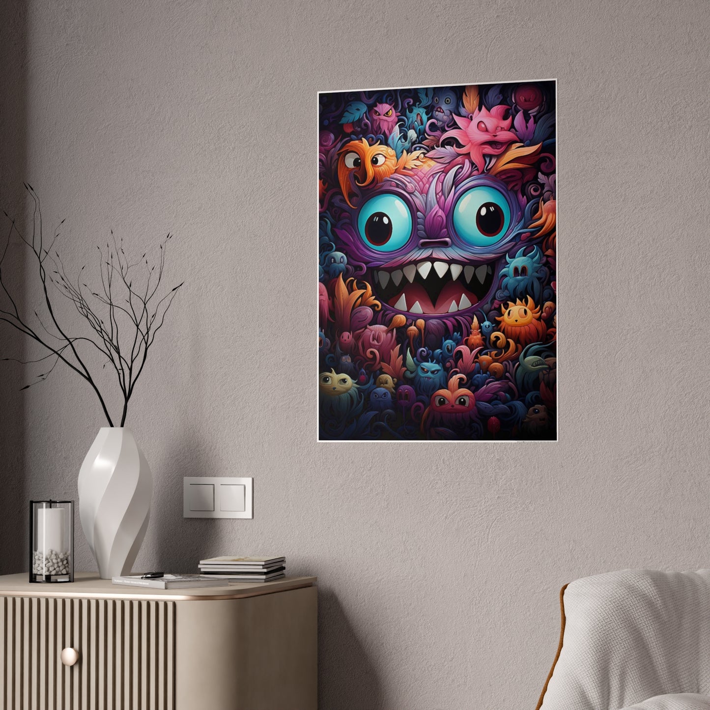 Vibrant Monster Wall Poster| Cute Decor, Kids Room Art - VYBE Shop
