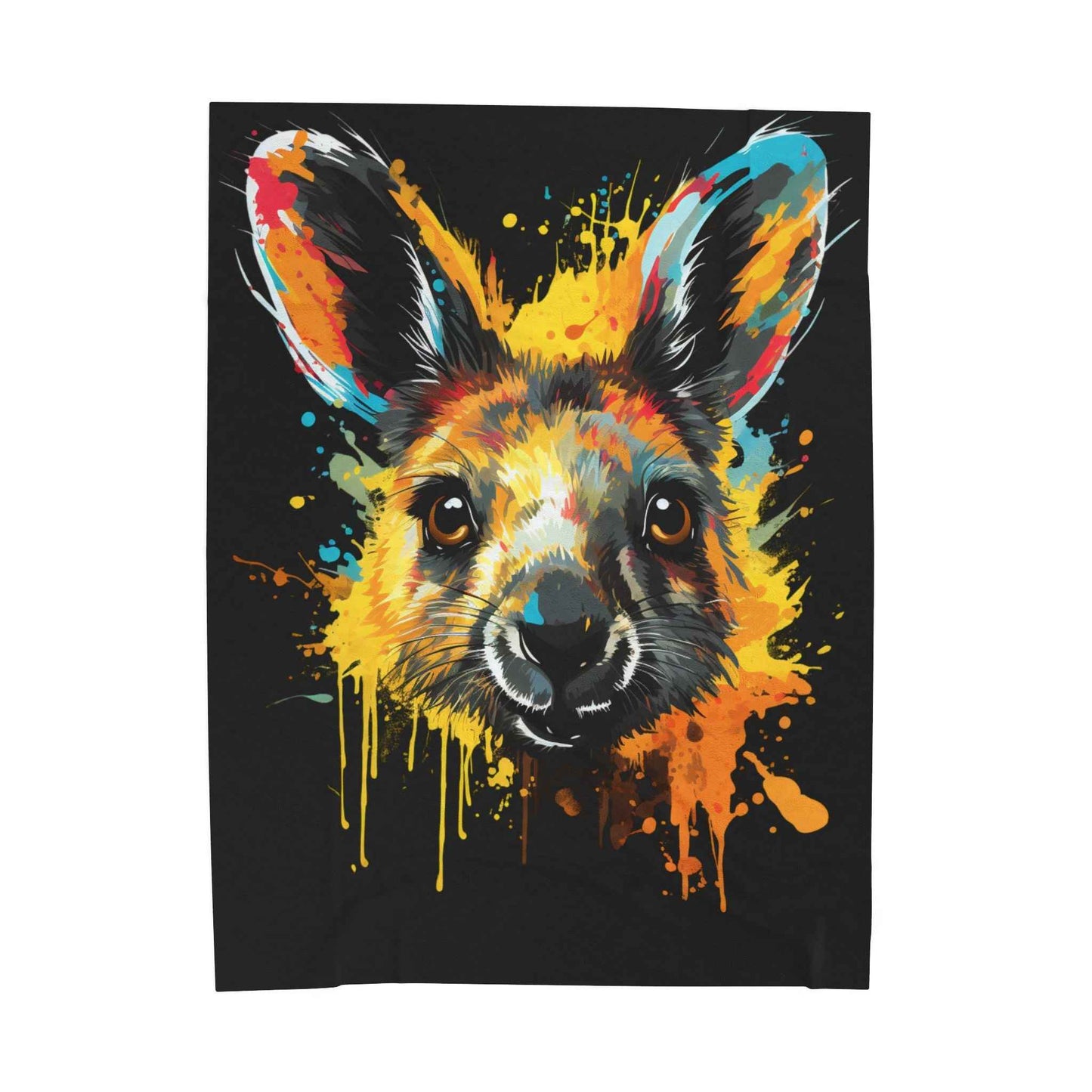 Colorful Kangaroo Plush Blanket