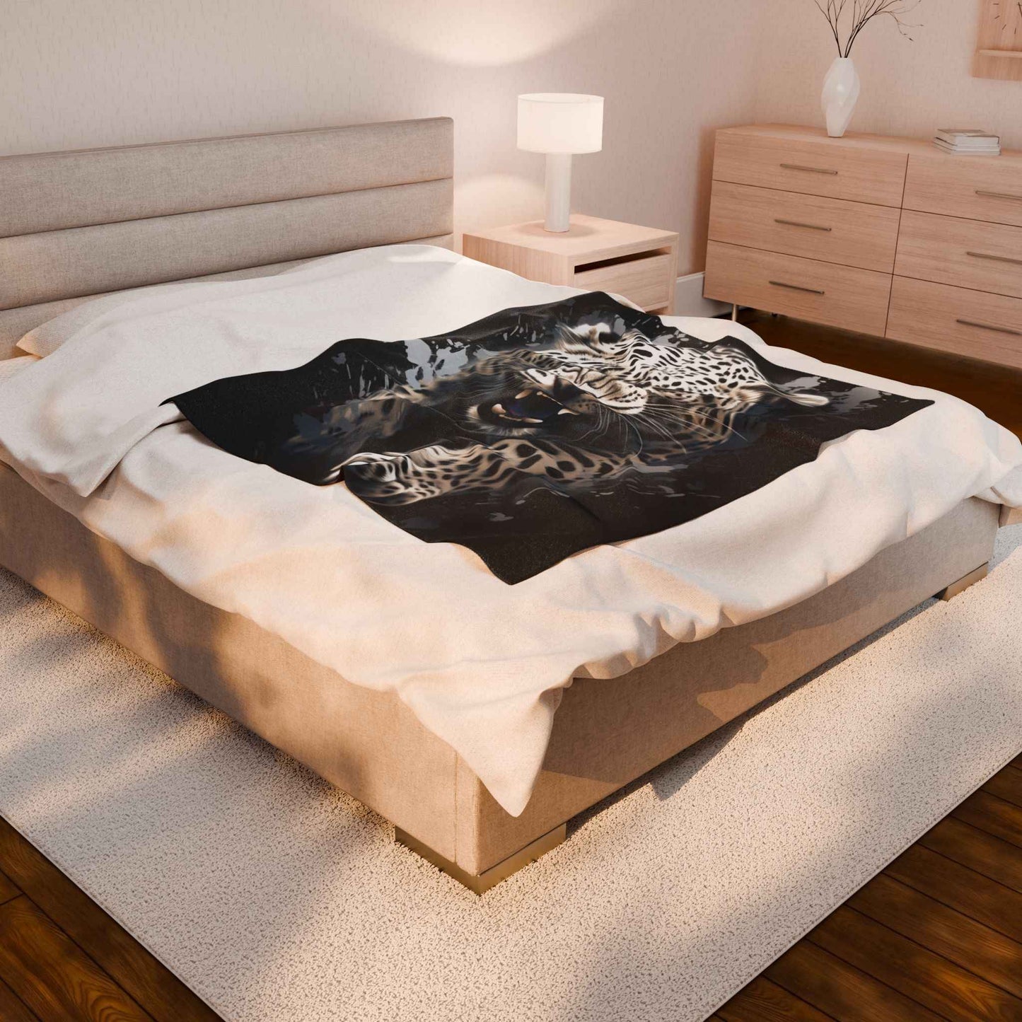 Fierce Leopard Plush Blanket