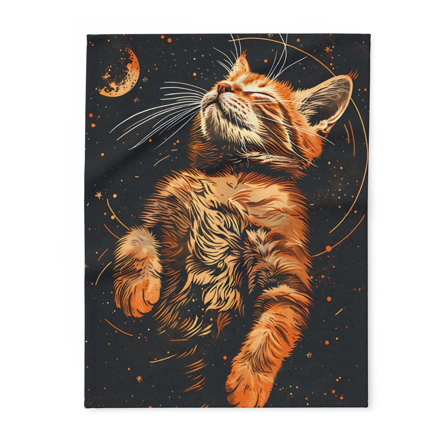 Cosmic Cat Fleece Blanket – Cozy Space-Themed Throw, Pet Lover Gift, Home Decor, Cat Lover Blanket, Warm Gift for All Occasions - VYBE