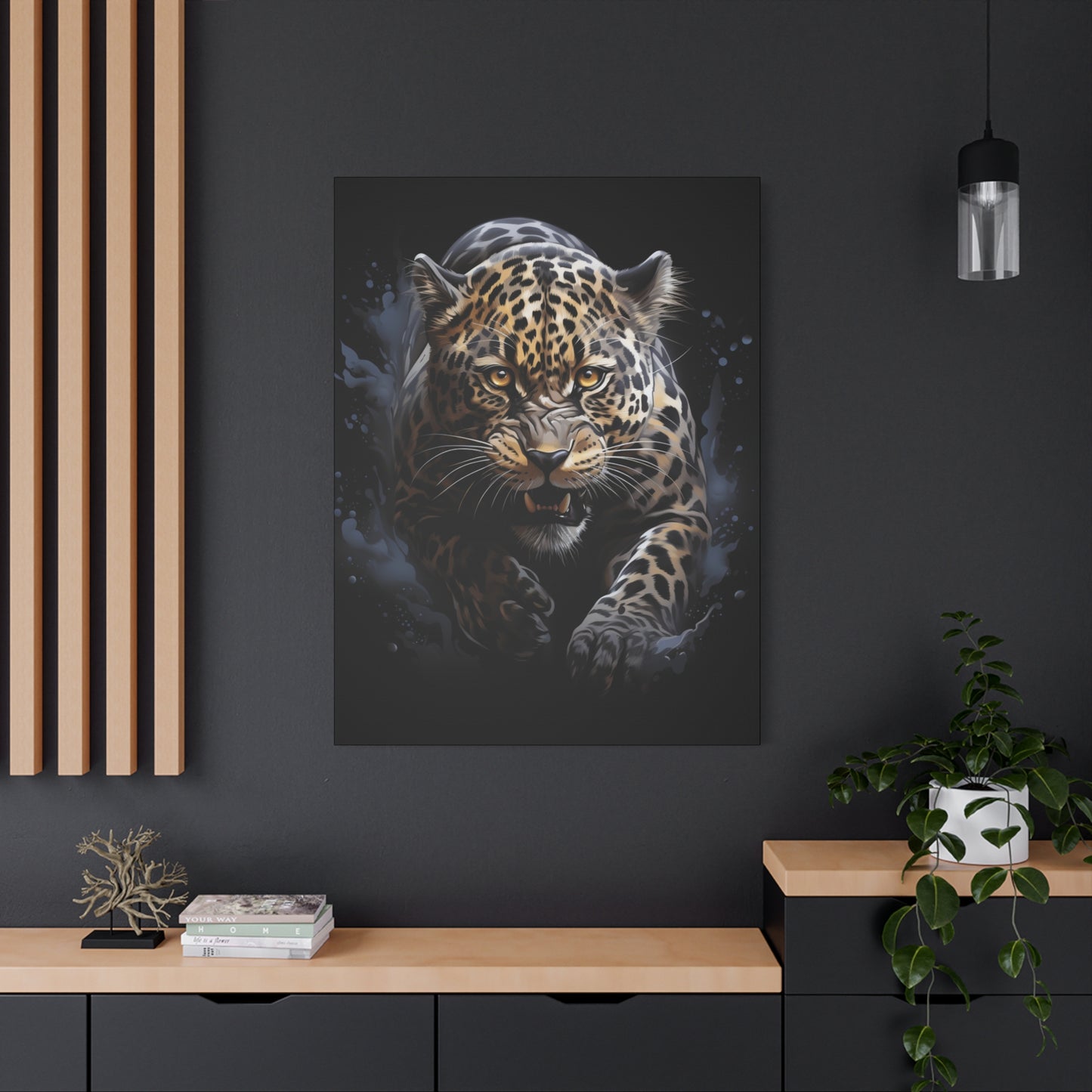 Fierce Leopard Canvas Art, Animal Print Wall Decor, Living Room Artwork, Nature Lover Gift, Wildlife Home Decor, Unique Gift Idea - VYBE Shop