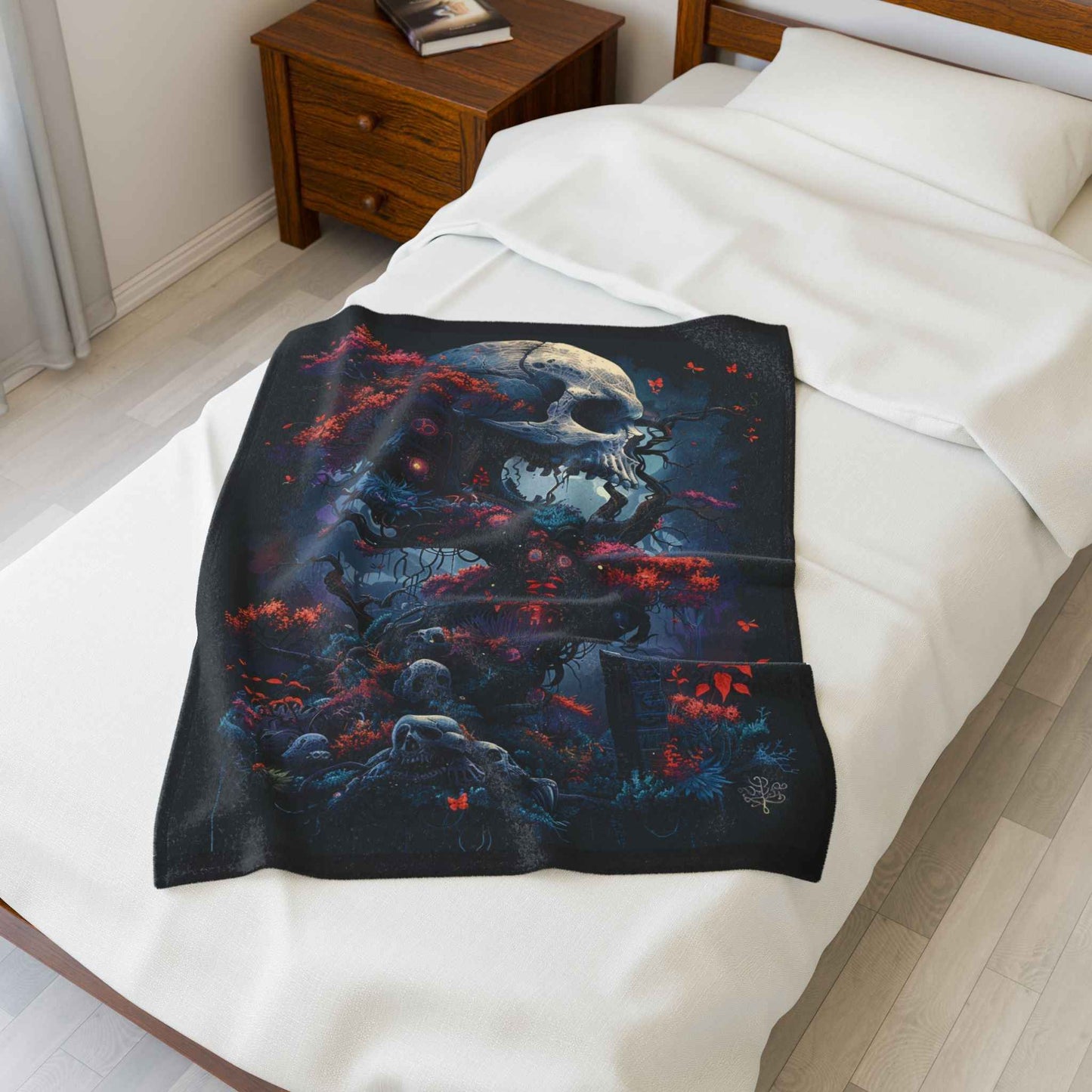 Gothic Skull Plush Blanket