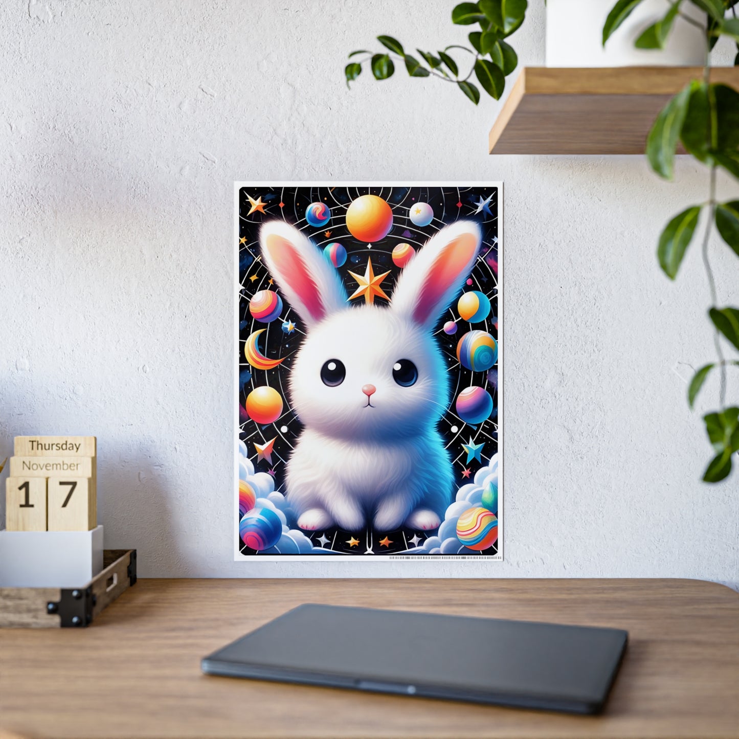 Colorful Bunny Poster for Cute Decor - VYBE Shop