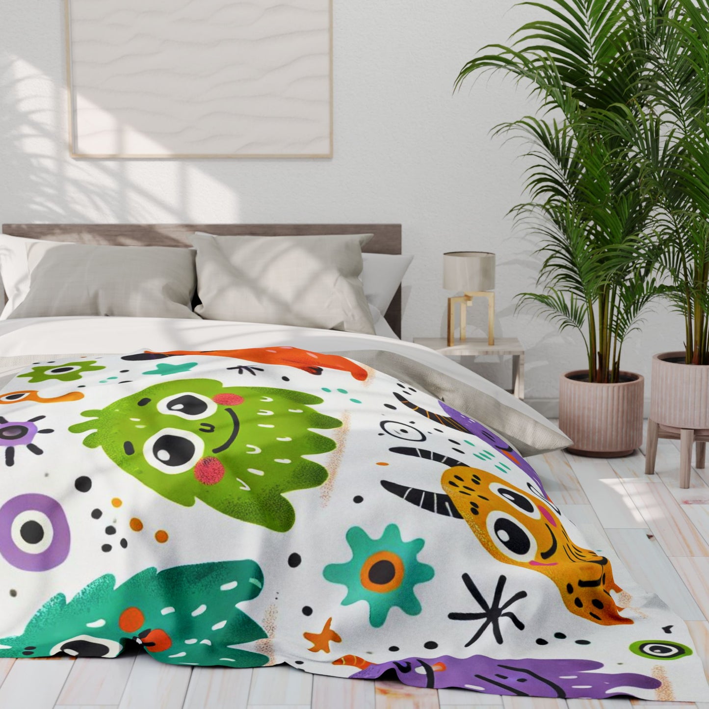 Kids Whimsical Monster Fleece Blanket