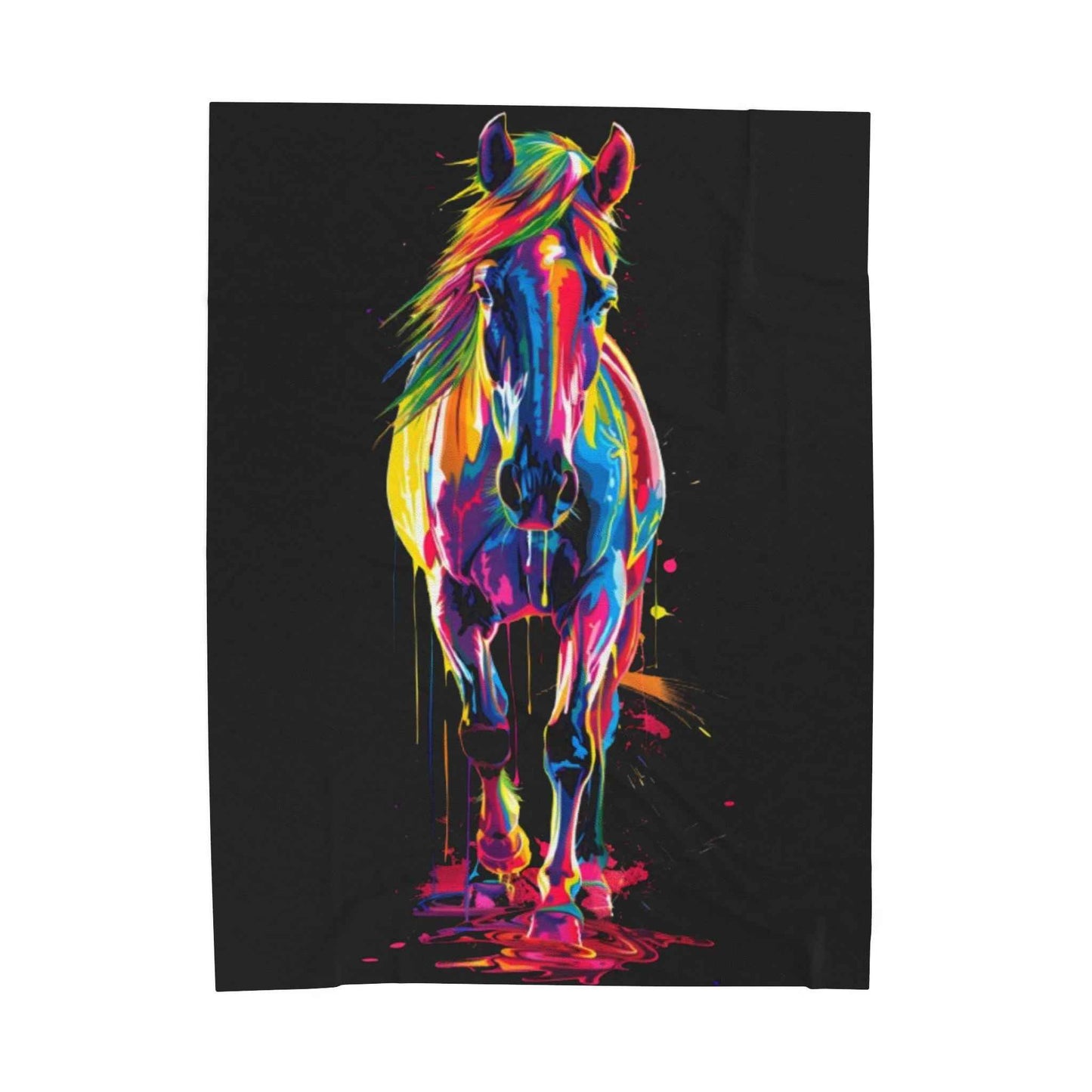 Vibrant Horse Plush Blanket for Cozy Comfort and Style