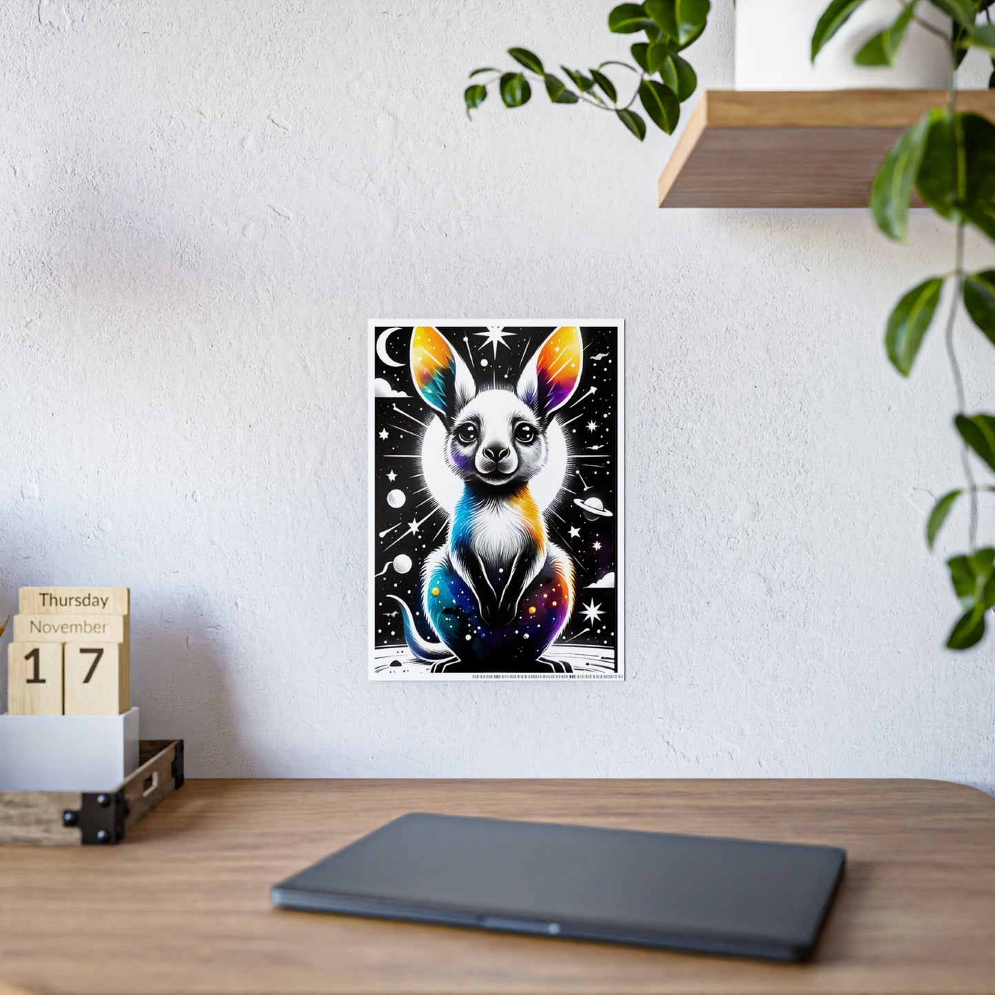 Vibrant Animal Wall Art Print, Glossy Poster of Colorful Rabbit Design - VYBE Shop