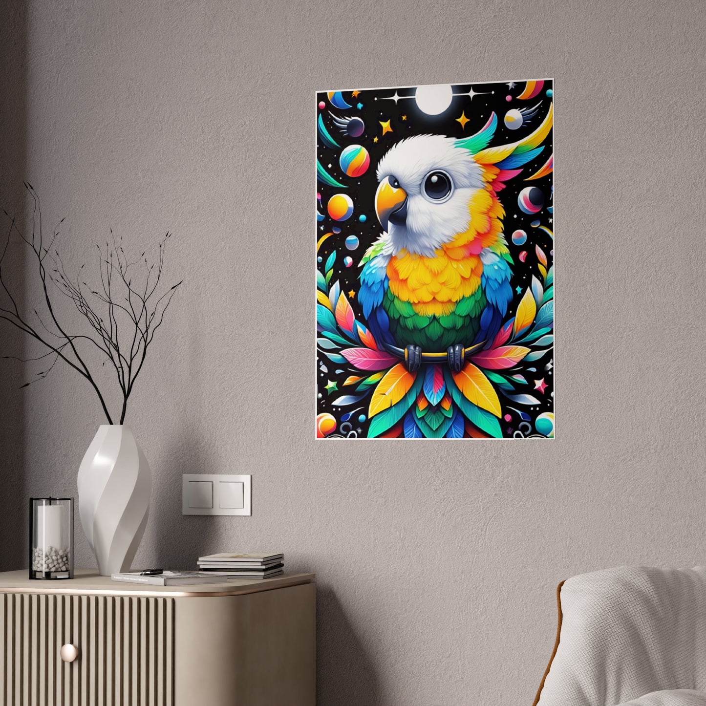 Colorful Bird Poster, Glossy Art Print - VYBE Shop