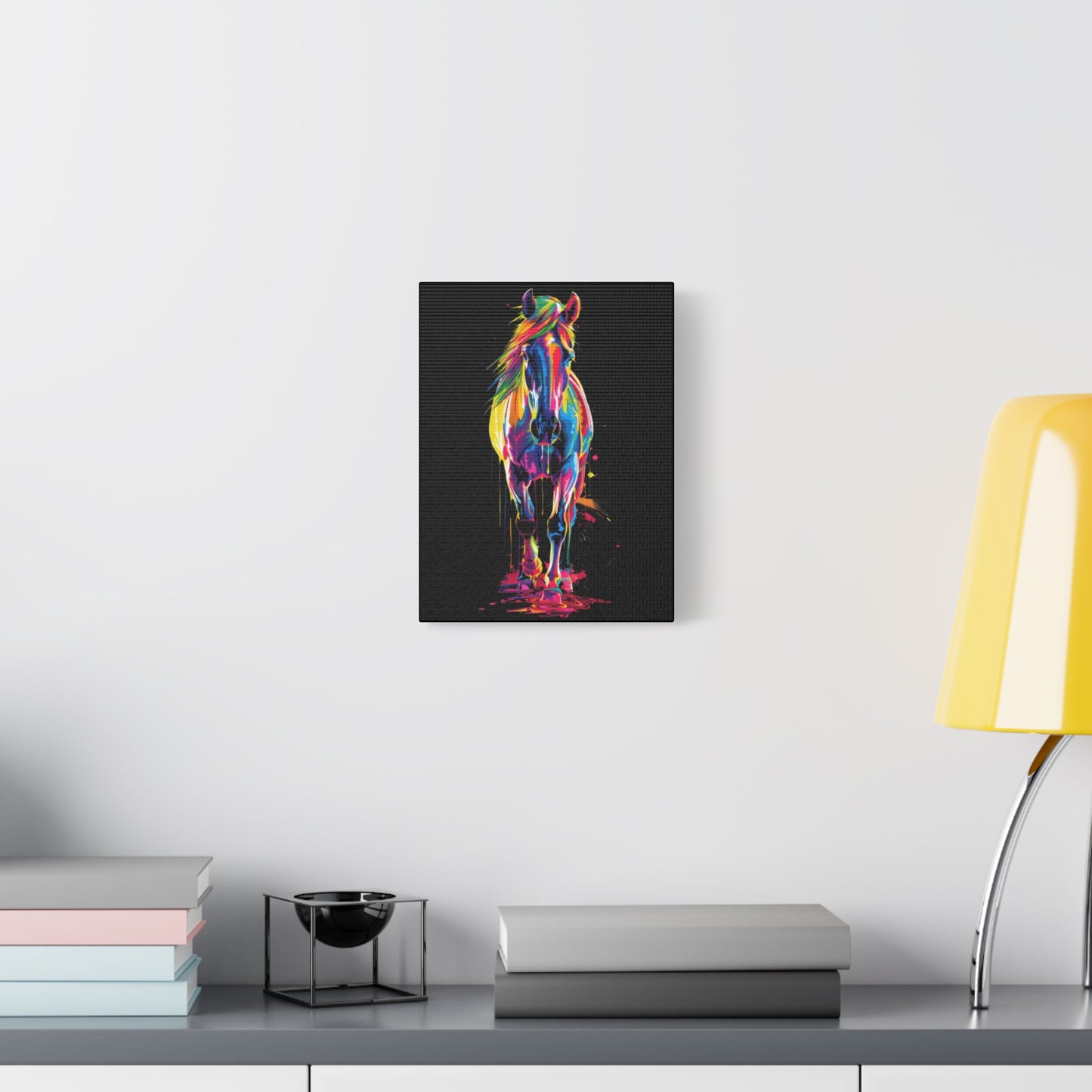 Neon Horse Canvas Art Print, Colorful Wall Decor for Animal Lovers, Horse Lover Gift, Equine Home Decor, Art for Kids Room - VYBE Shop